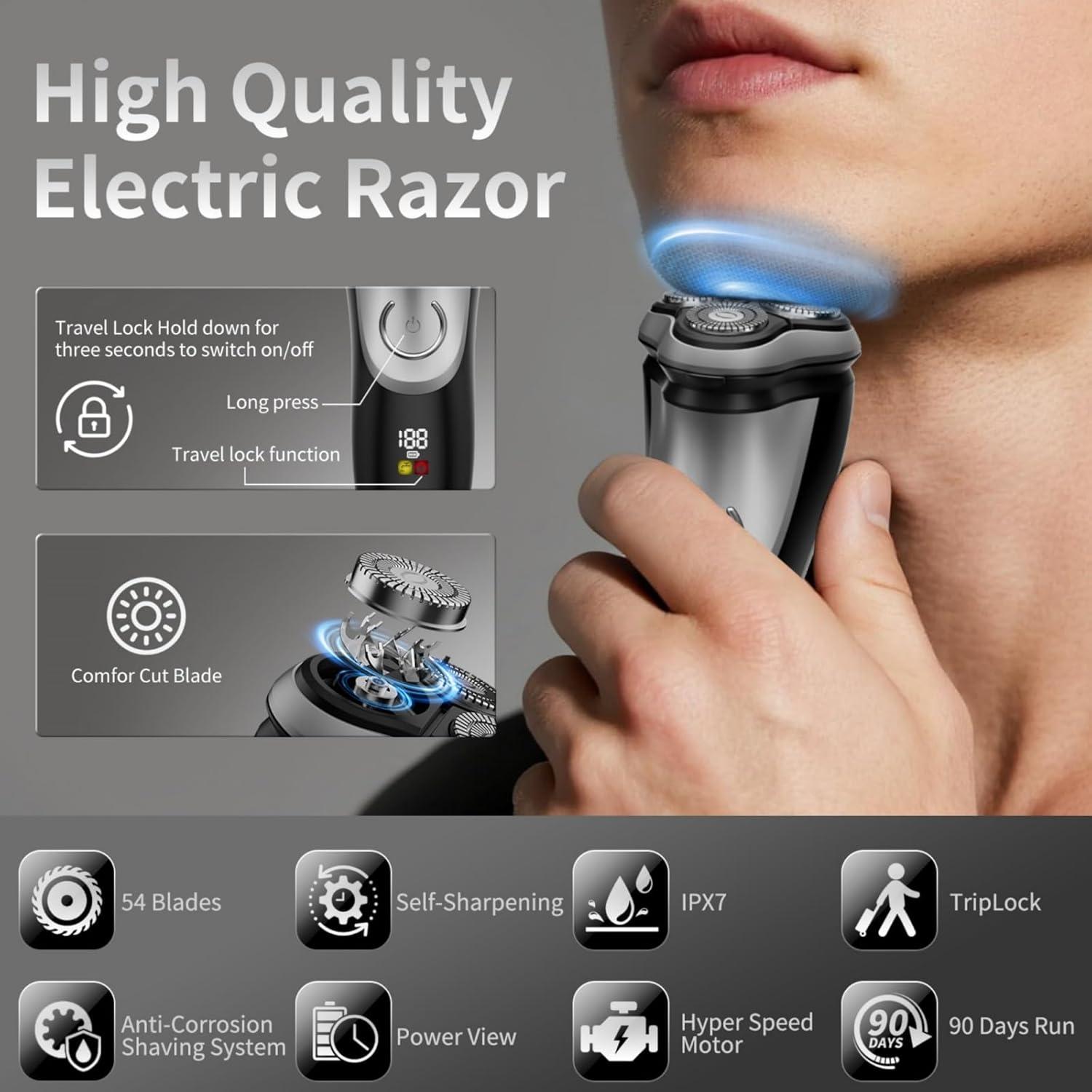 Afeitadora eléctrica SIDHGN RS-382 a prueba de agua IPX7