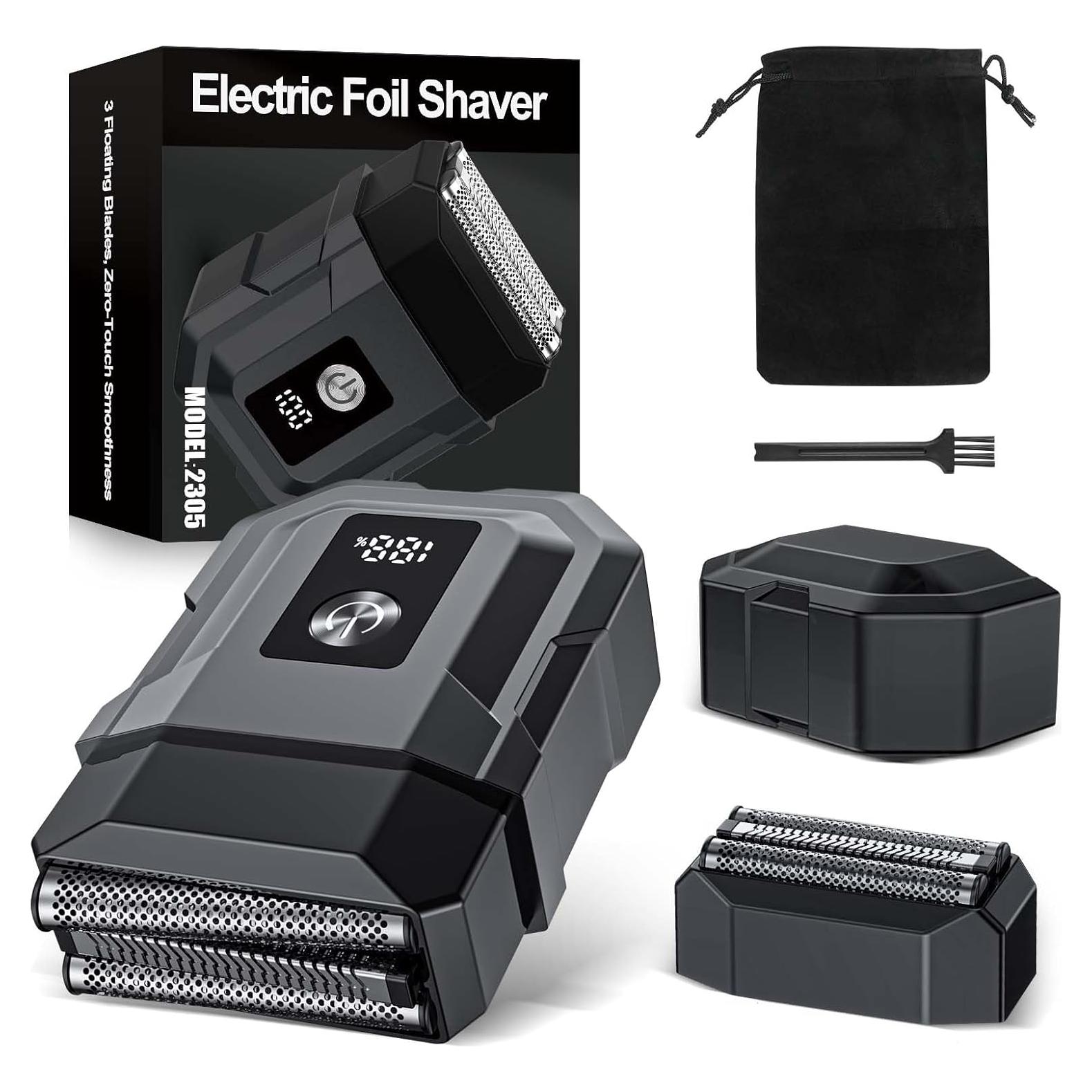 Afeitadora eléctrica HTOFFJ con cabezal extra, IPX7, LED