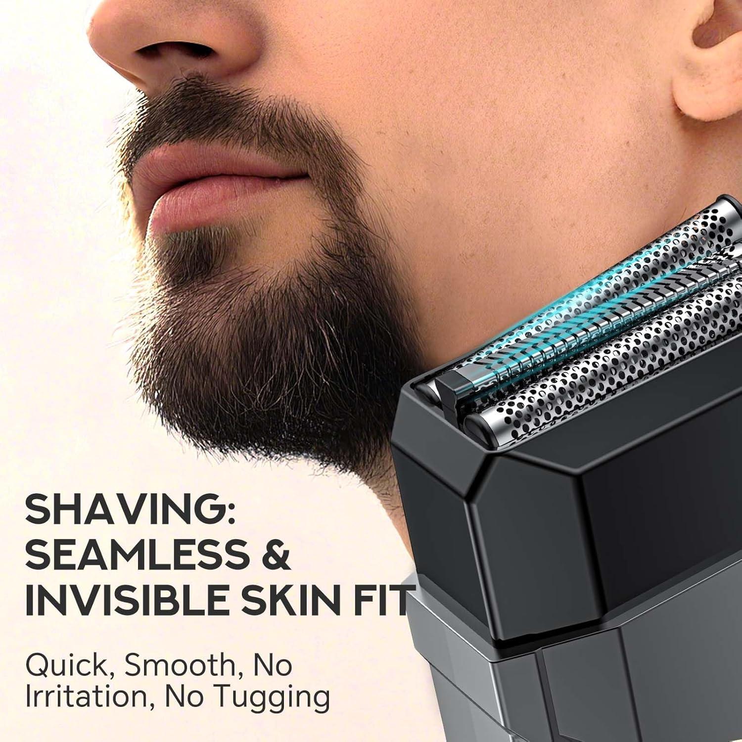 Afeitadora eléctrica HTOFFJ con cabezal extra, IPX7, LED