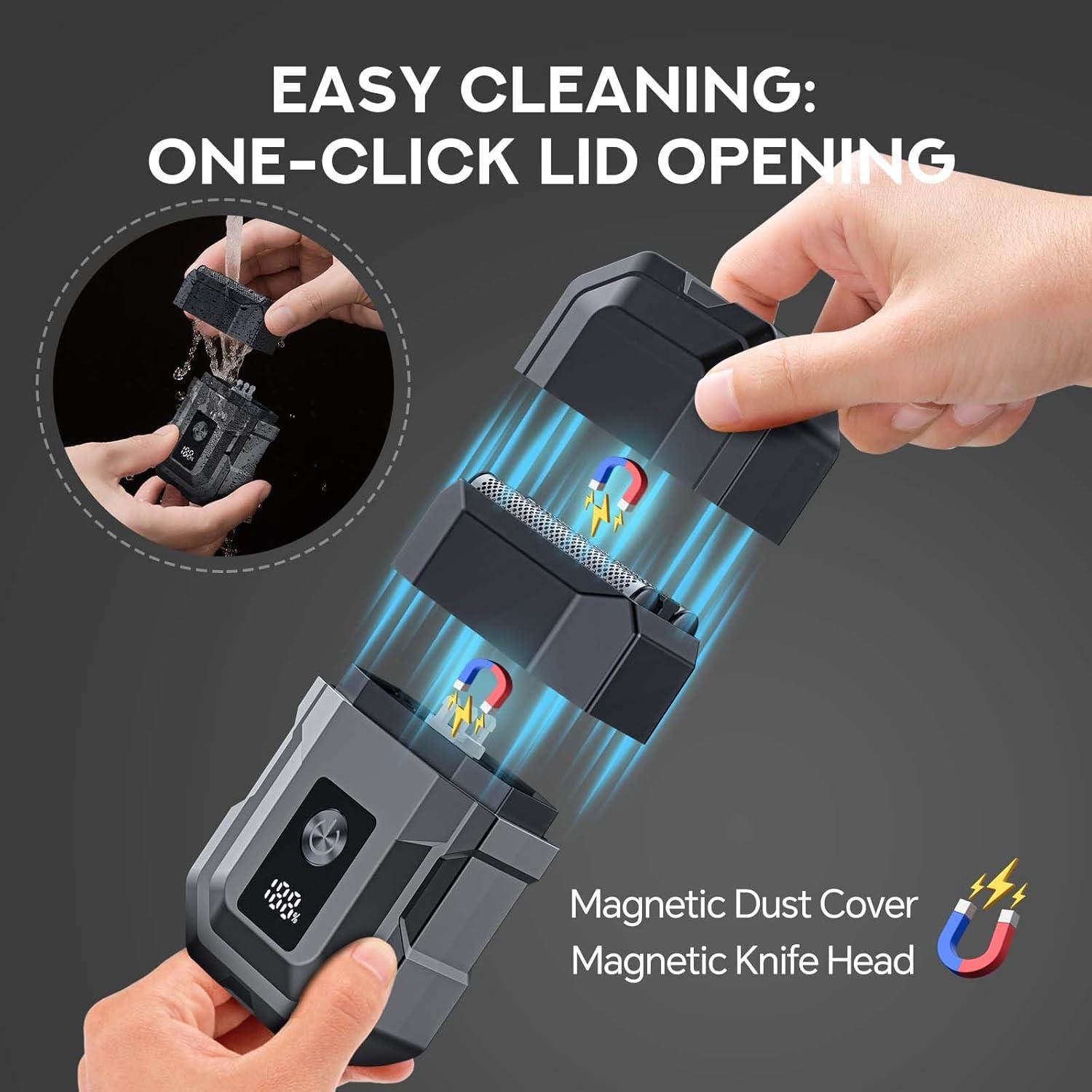 Afeitadora eléctrica HTOFFJ con cabezal extra, IPX7, LED