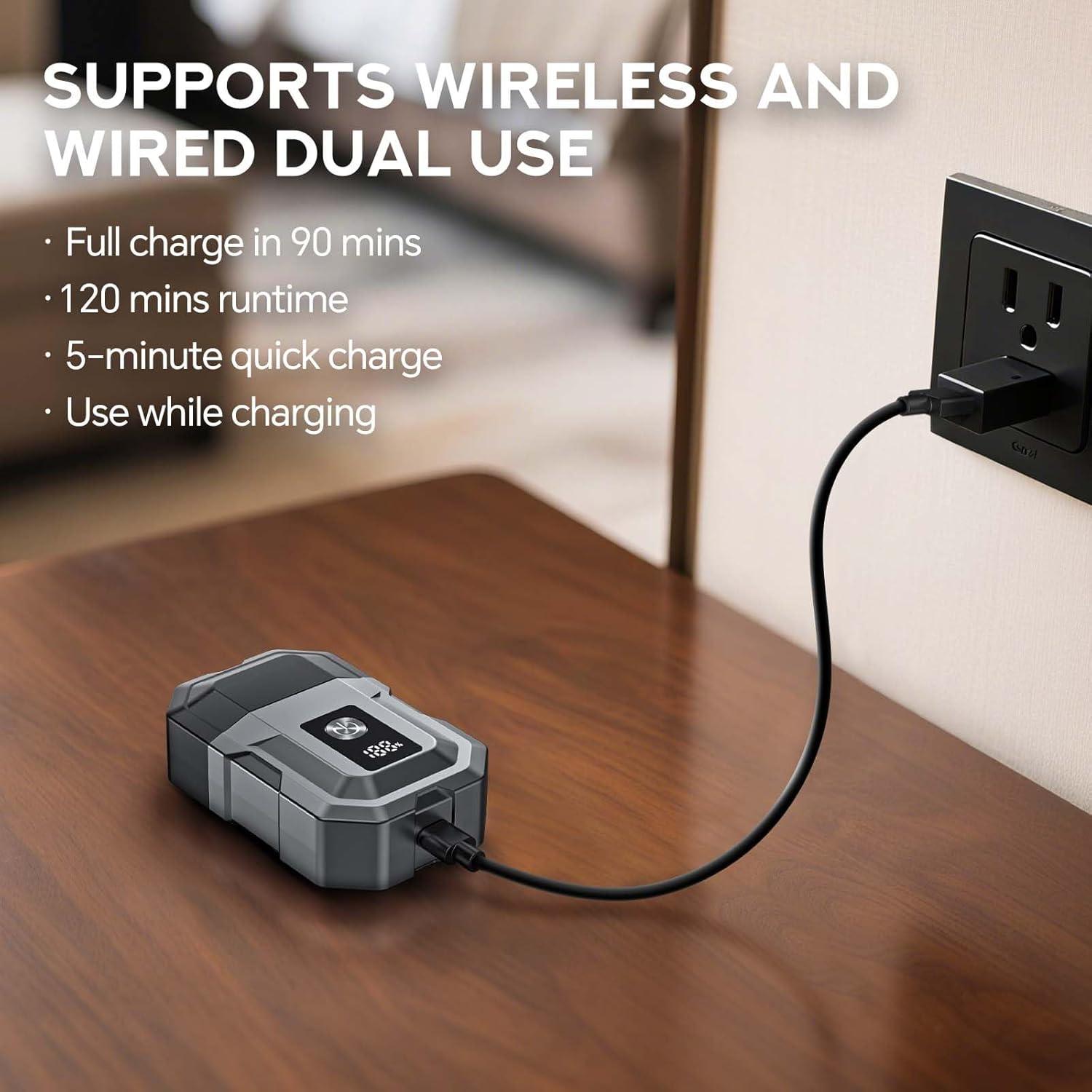 Afeitadora eléctrica HTOFFJ con cabezal extra, IPX7, LED