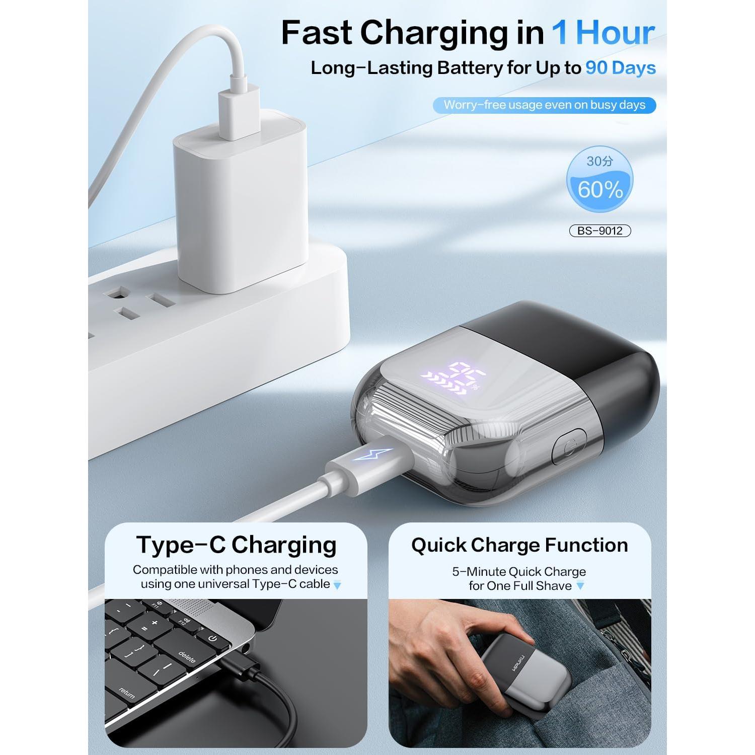 Afeitadora eléctrica impermeable Fleaks Funly 9012MNTXD001