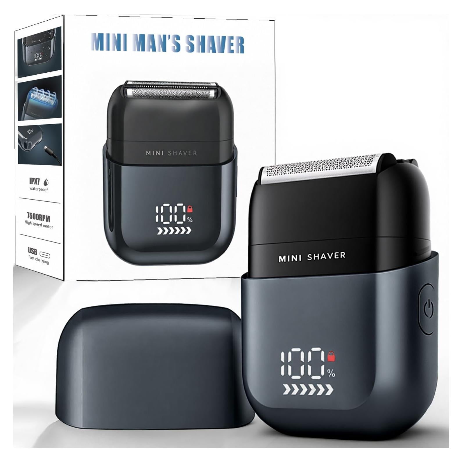 Afeitadora eléctrica Tmeefee mini portátil 3 cuchillas IPX7