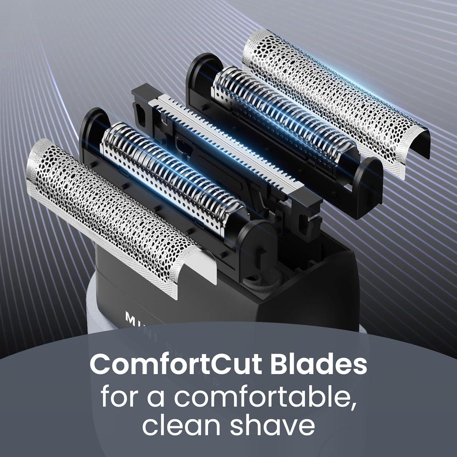 Afeitadora eléctrica Tmeefee mini portátil 3 cuchillas IPX7