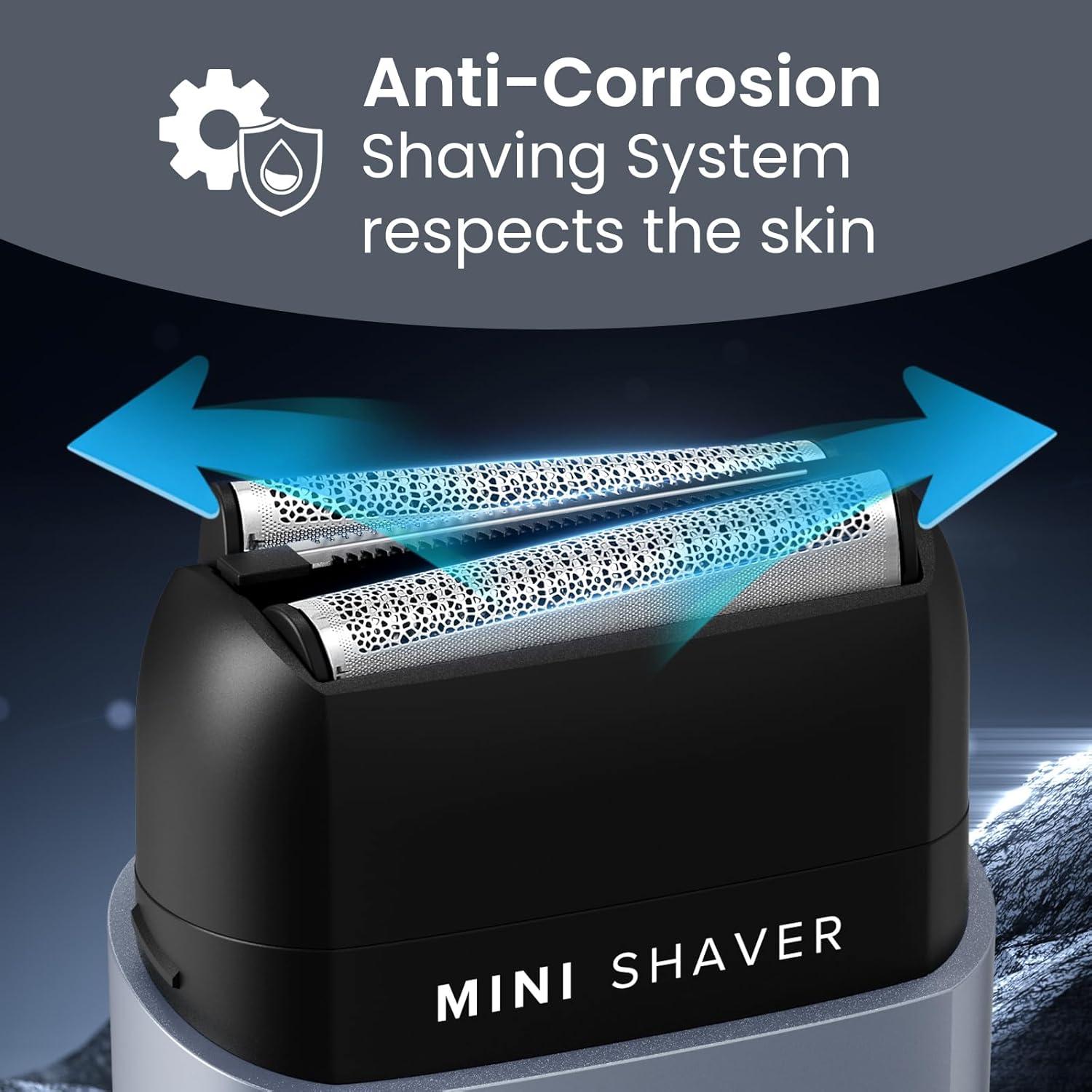 Afeitadora eléctrica Tmeefee mini portátil 3 cuchillas IPX7