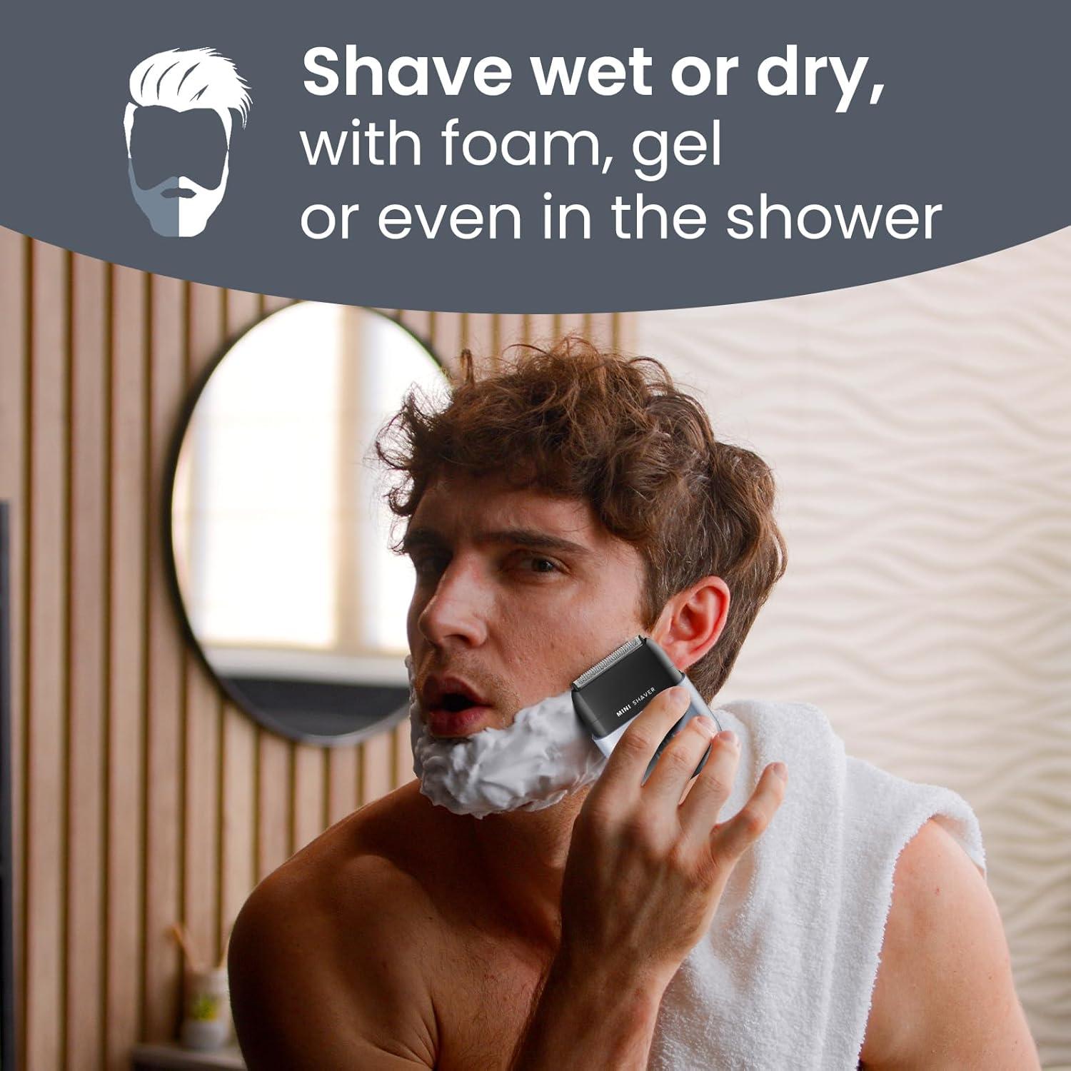 Afeitadora eléctrica Tmeefee mini portátil 3 cuchillas IPX7