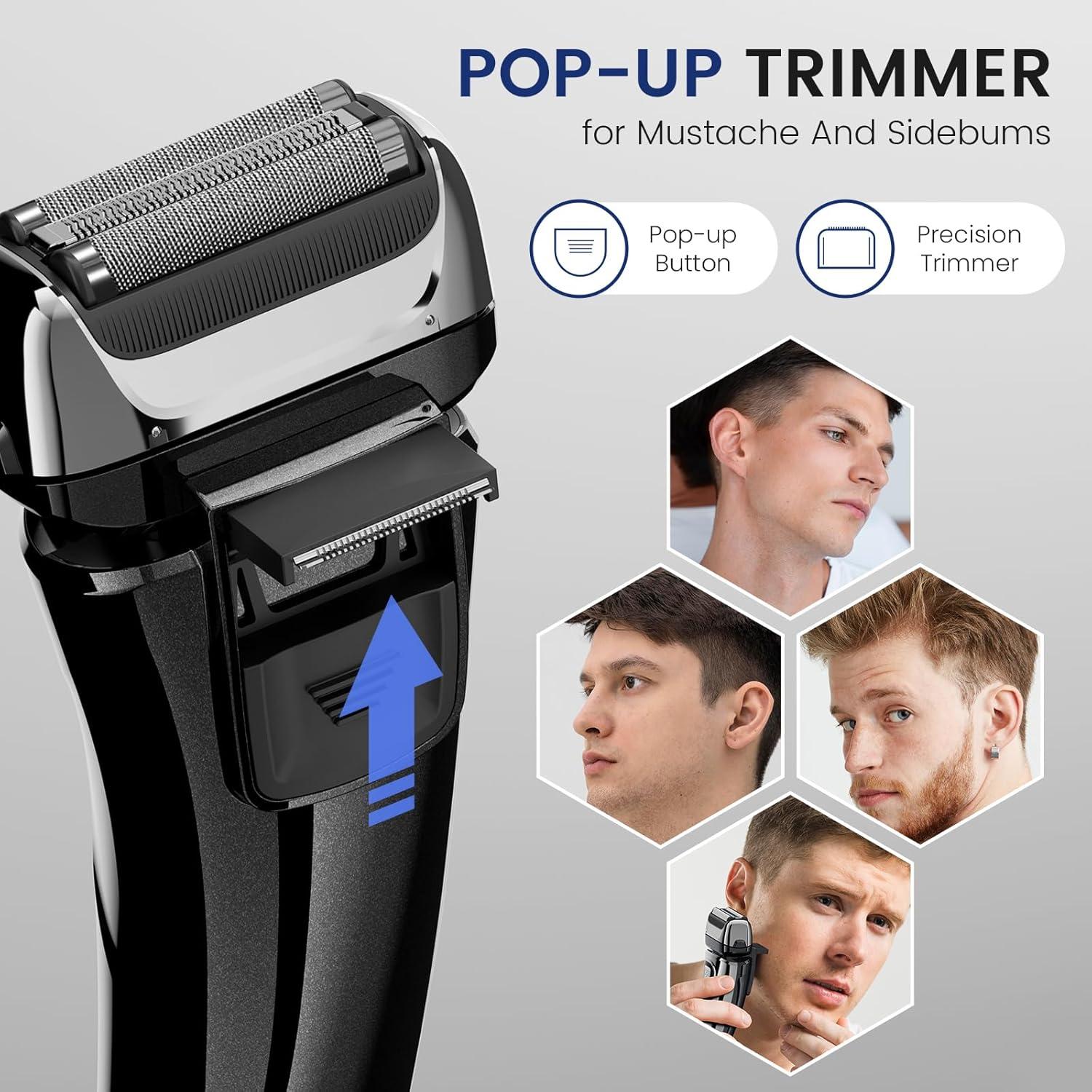 Afeitadora eléctrica PRITECH RSM-2310 para hombres, recargable, IPX6