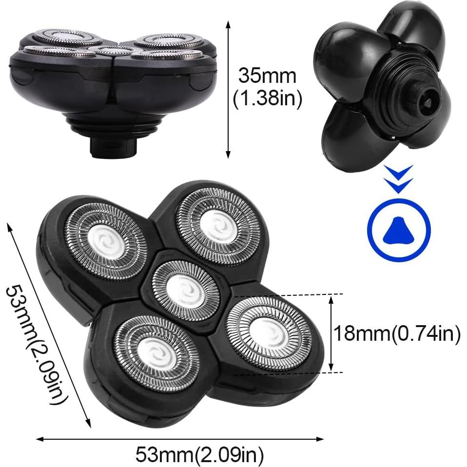 Cabezas de Afeitar Tookie 5 Cuchillas Reemplazo 4D