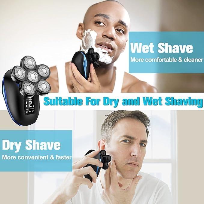 Afeitadora eléctrica 6 en 1 Sakioo IPX7 con pantalla LED