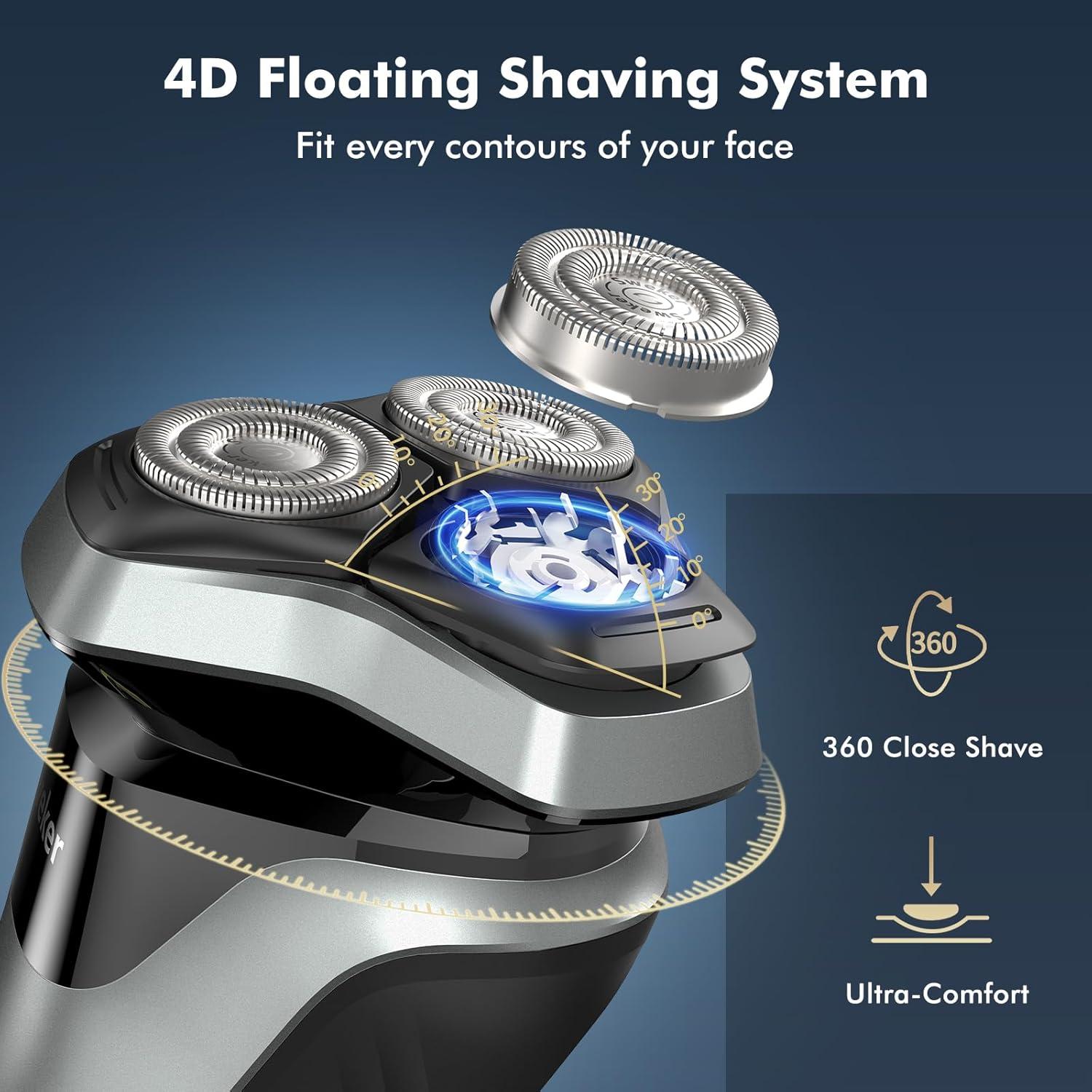 Afeitadora eléctrica Sweker RS9006 recargable IPX6 con recortadora