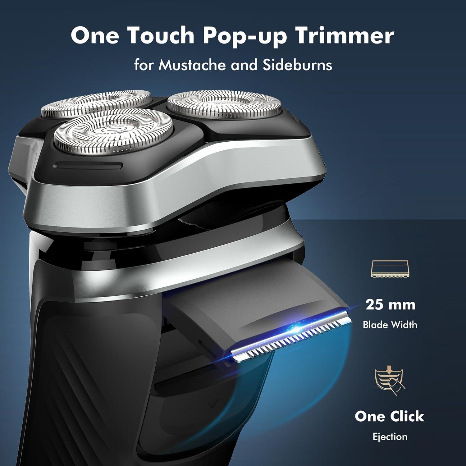 Afeitadora eléctrica Sweker RS9006 recargable IPX6 con recortadora