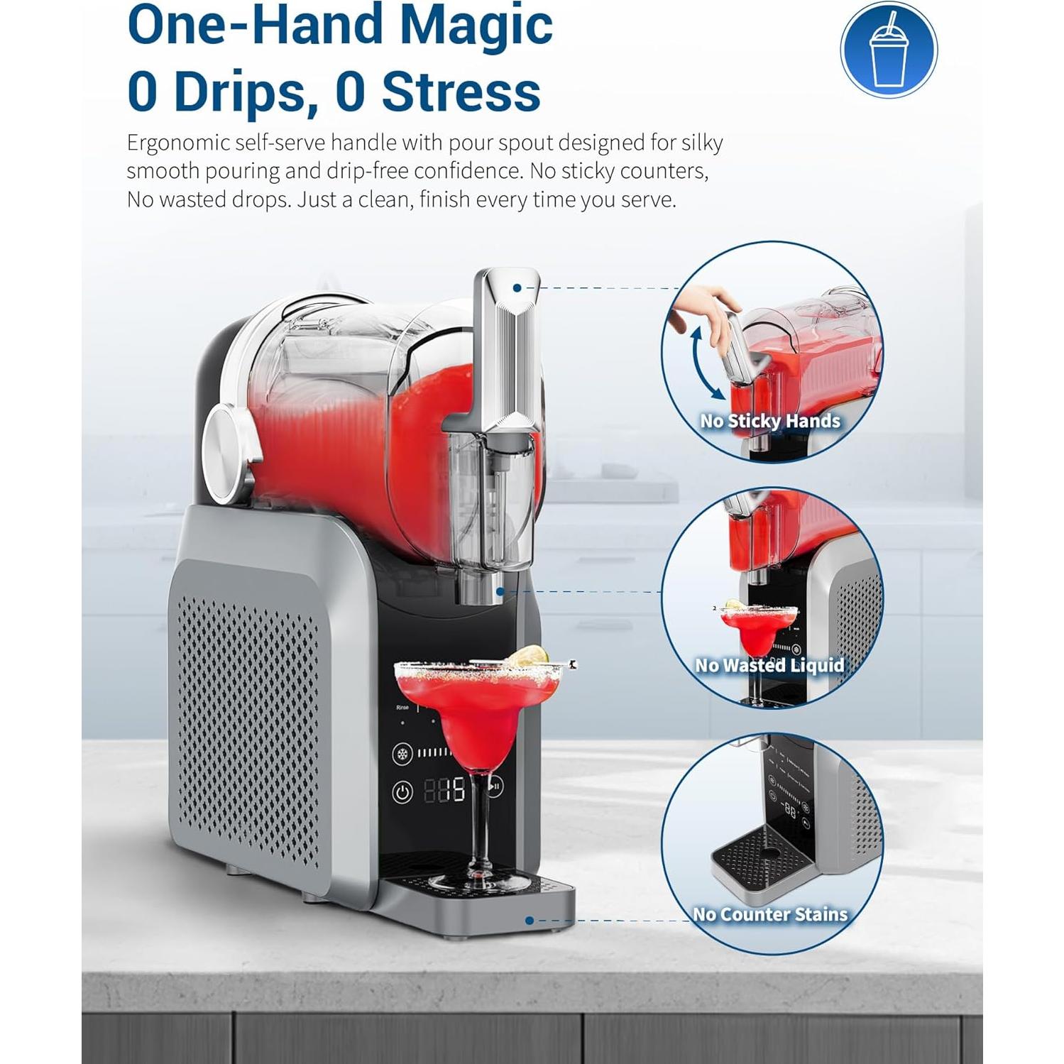 Máquina de Slushie Wongic 88 oz Automática con Enfriamiento Rápido