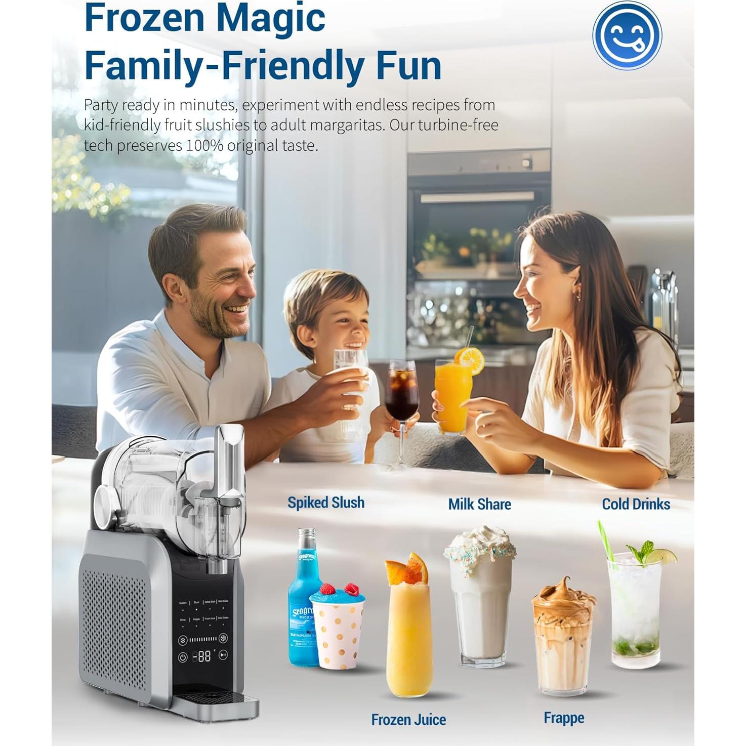 Máquina de Slushie Wongic 88 oz Automática con Enfriamiento Rápido