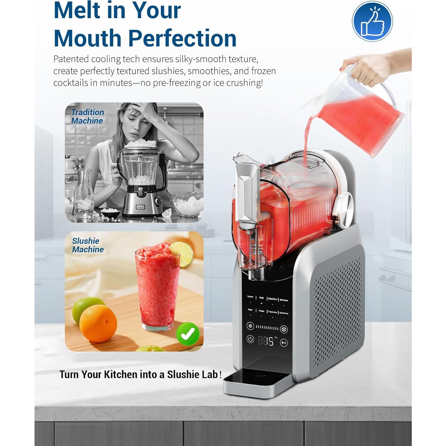 Máquina de Slushie Wongic 88 oz Automática con Enfriamiento Rápido