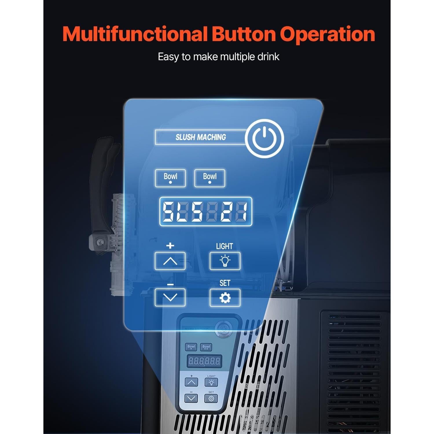 Máquina de Slushie Comercial VEVOR 4L x 2 Doble Tanque