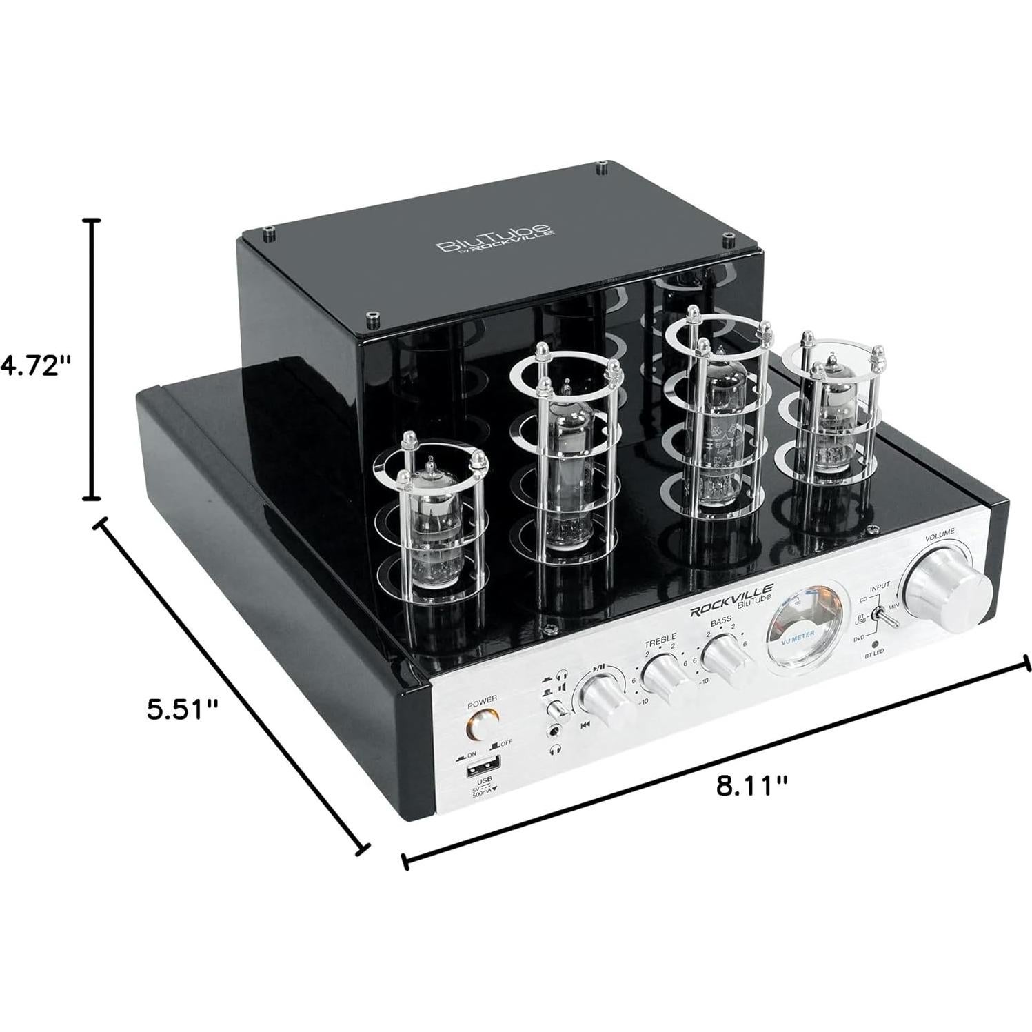 Rockville BluTube Amplificador de Válvulas 70W + 2 Altavoces 4"