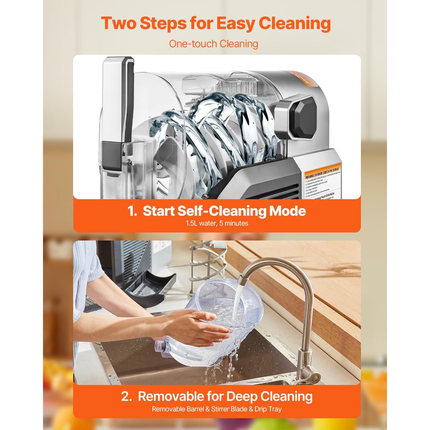 Máquina de Slushie VEVOR 2L con 6 Programas y Autolimpieza