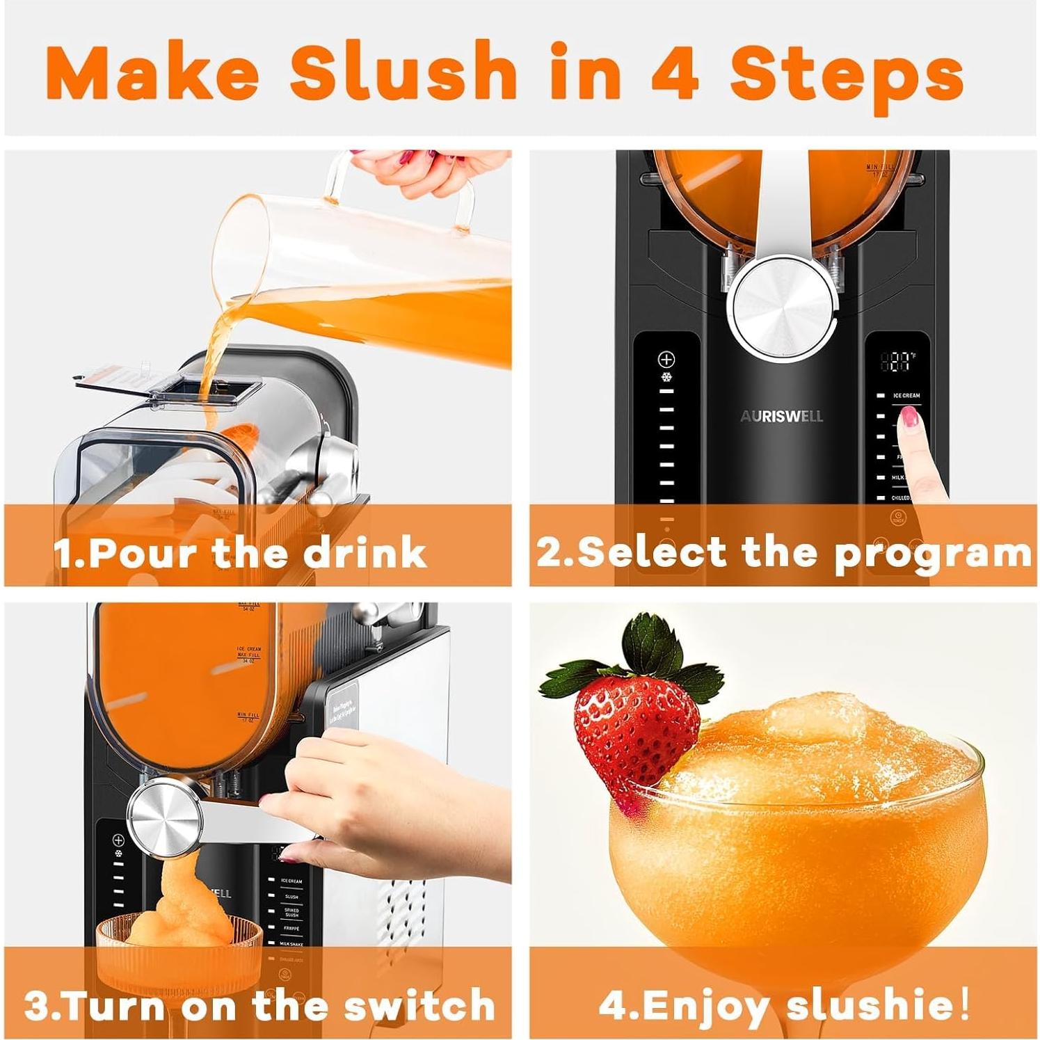 Máquina de Slushie Auriswell SBL-2408C 2.6L Auto-Limpieza