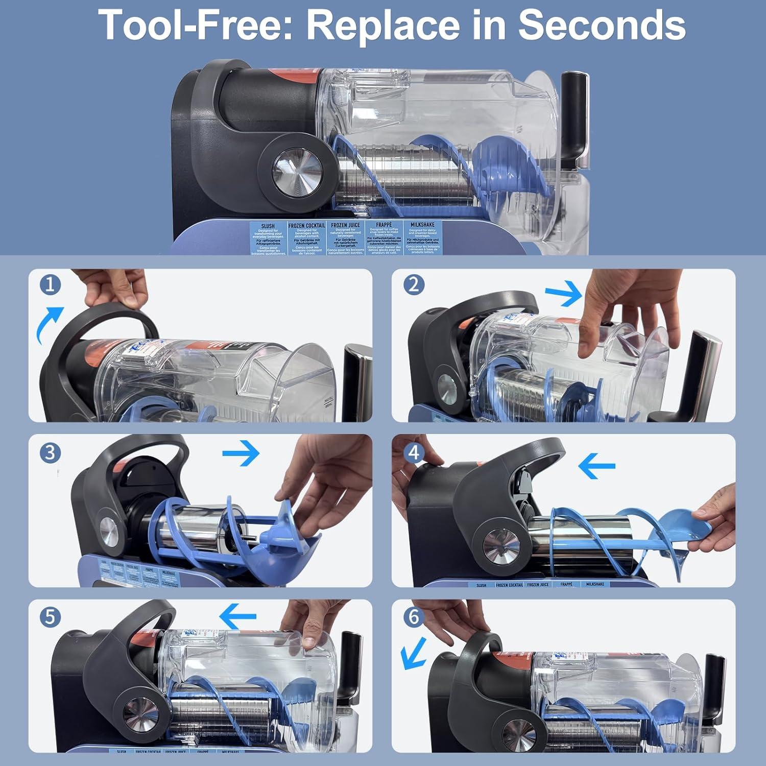 Reemplazo Auger Ninja Slushie FS301 FS300 - PETG Azul