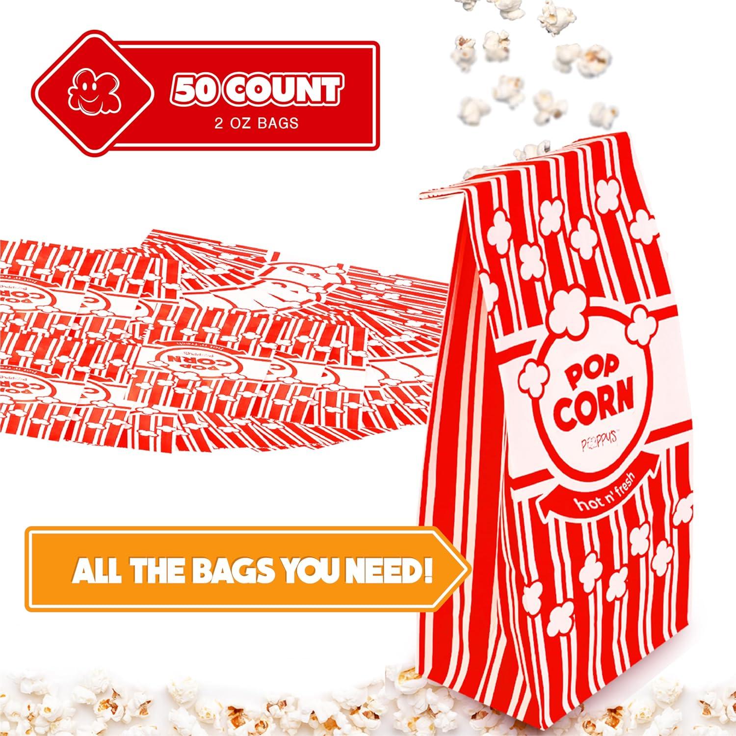 Bolsas de Papel para Palomitas Poppy 2 oz - Paquete de 50