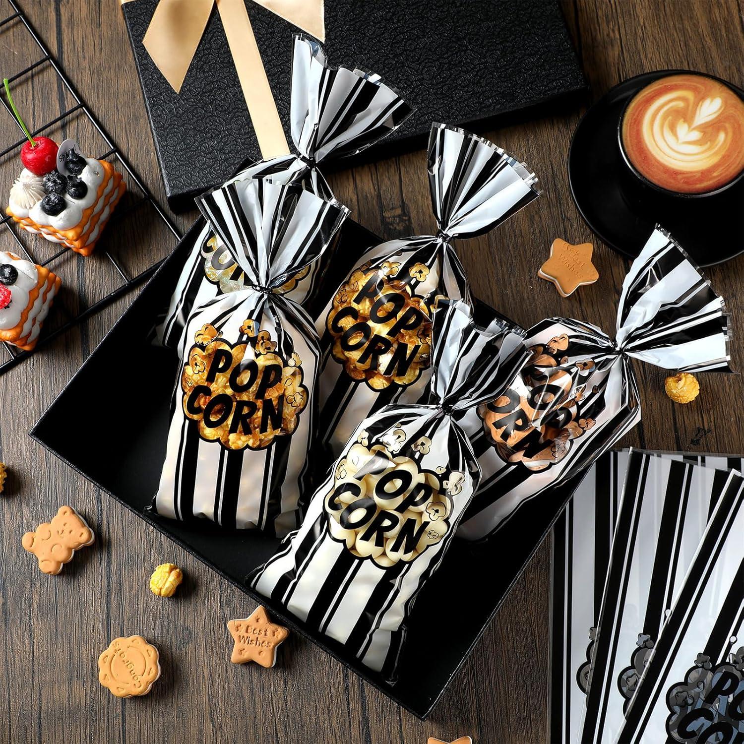 400 Bolsas de Palomitas Desechables Ninehaoou - 12.4x27.4cm