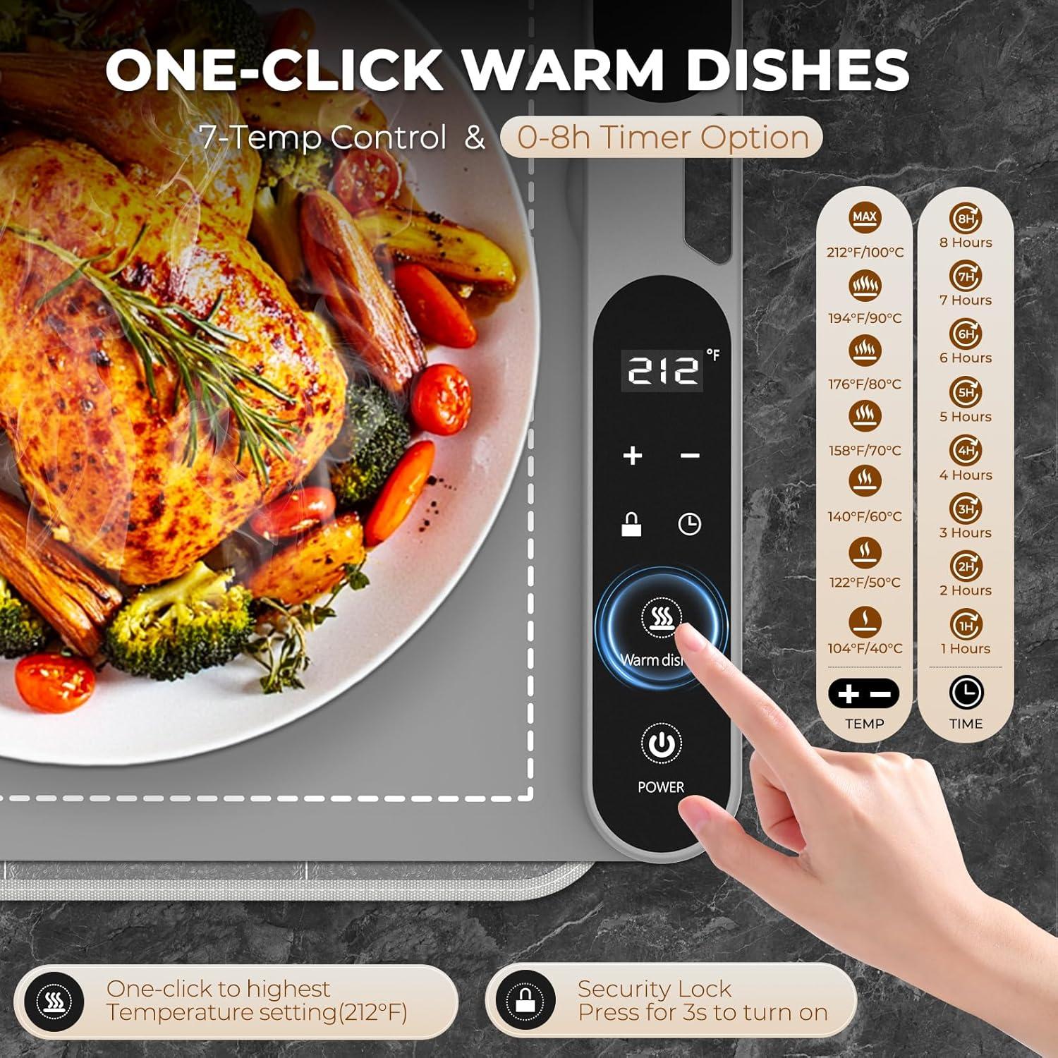 Alfombrilla Calentadora de Comida Homelove XXL Gris 93.5x38cm