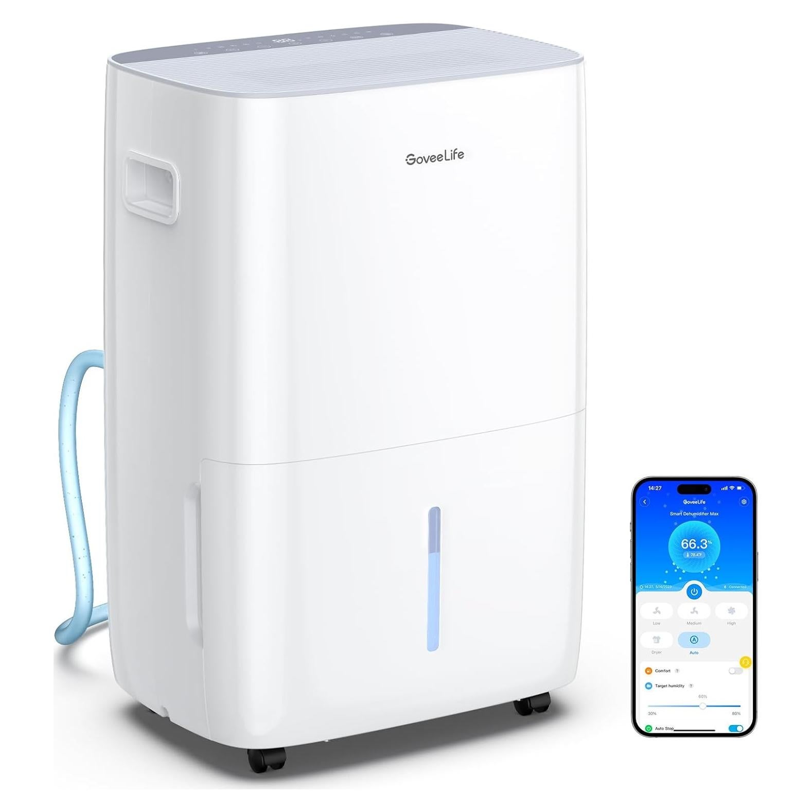 Deshumidificador Inteligente GoveeLife 7.6L 418m² Control WiFi