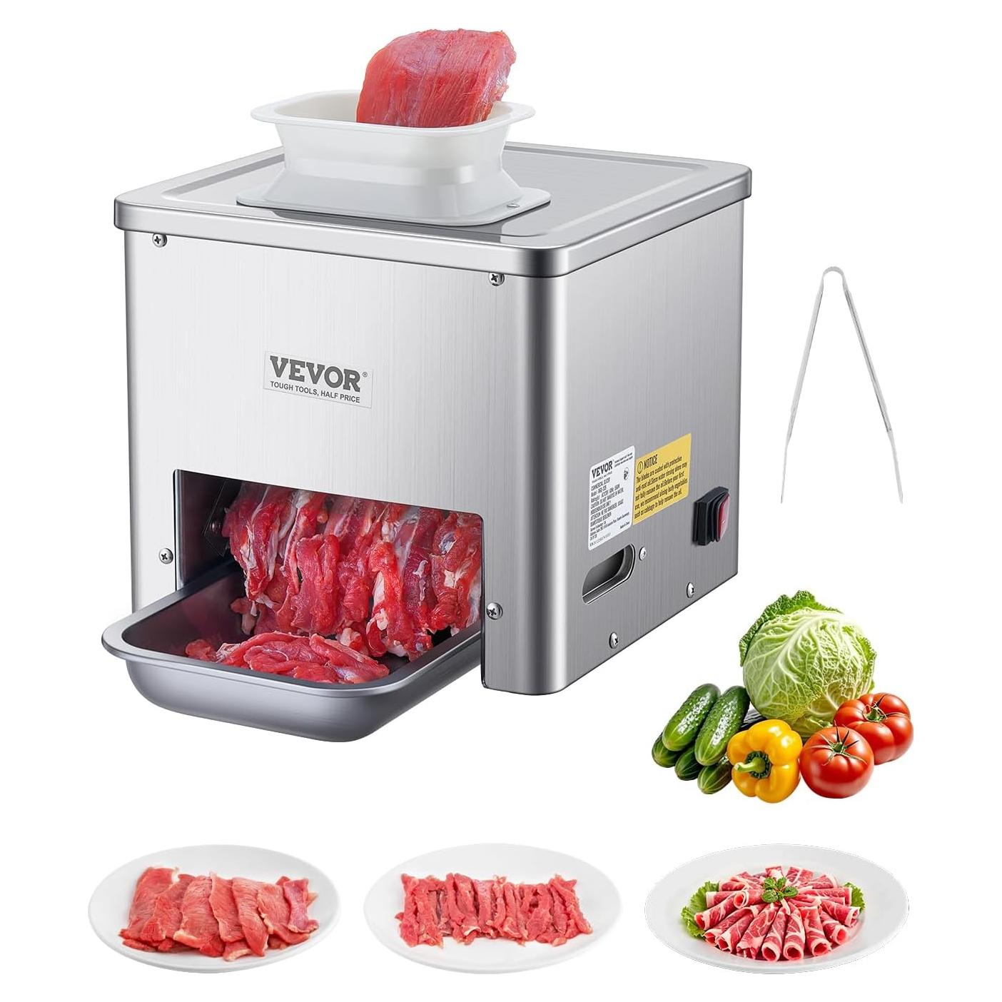 Cortadora de Carne VEVOR 550W Acero Inoxidable 3.5mm