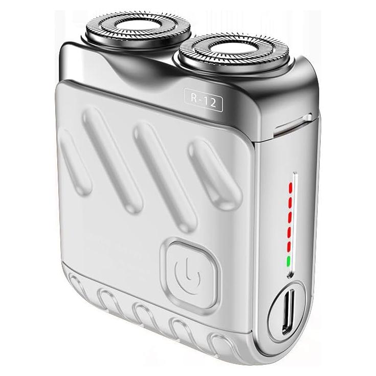 Afeitadora Eléctrica Mini Portátil R-12 USB Blanca