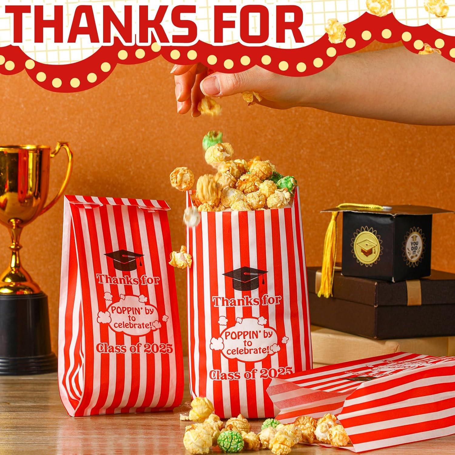 120 Bolsas de Palomitas de Maíz Gilprop para Graduación 21x9x6cm