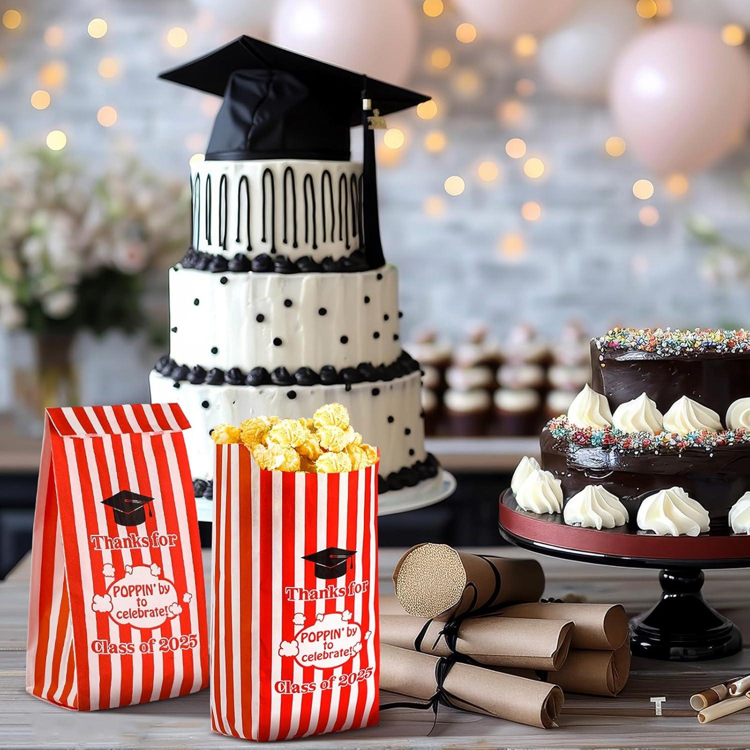 120 Bolsas de Palomitas de Maíz Gilprop para Graduación 21x9x6cm