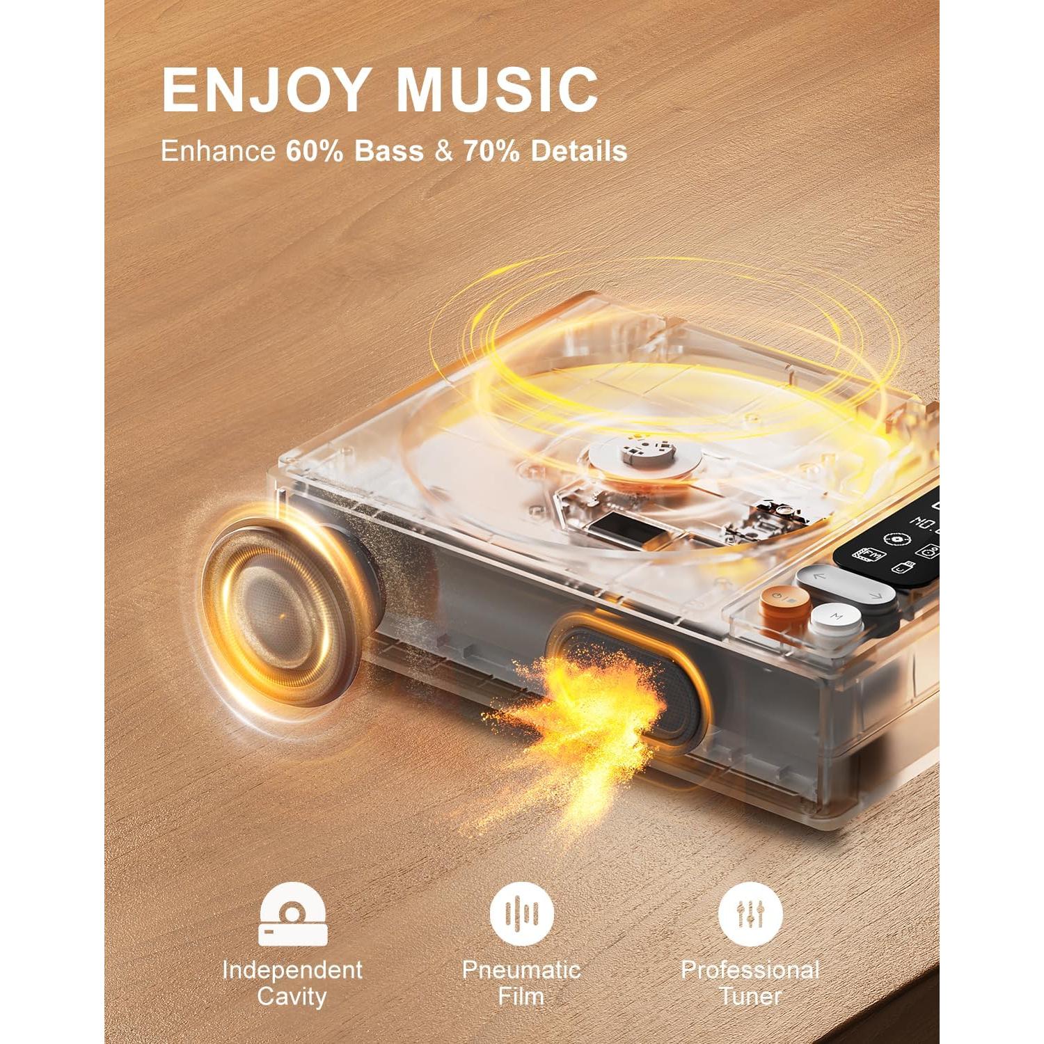 Reproductor de CD Portátil TAGBUIO L-CD202 Bluetooth 5.1