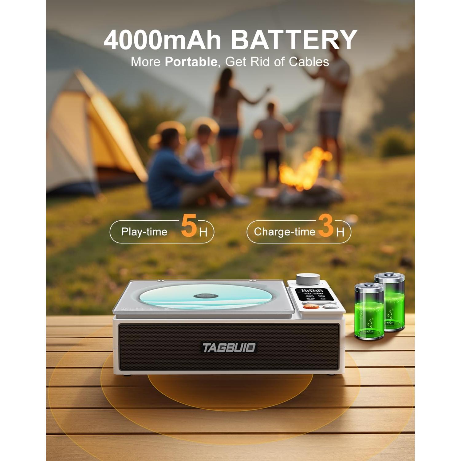 Reproductor de CD Portátil TAGBUIO L-CD202 Bluetooth 5.1