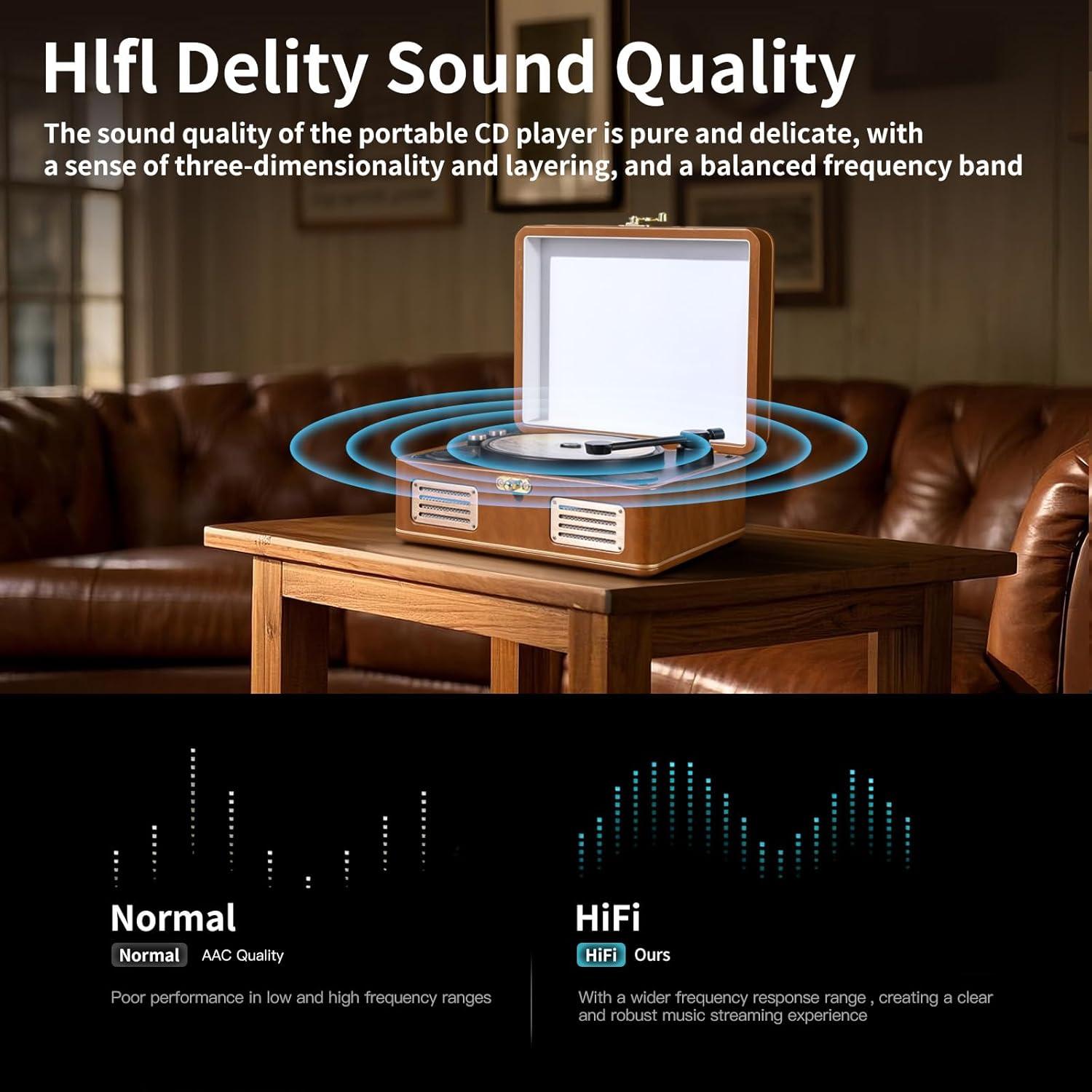 Reproductor de CD portátil MANAYO 1966 Bluetooth 20.32x15.21cm