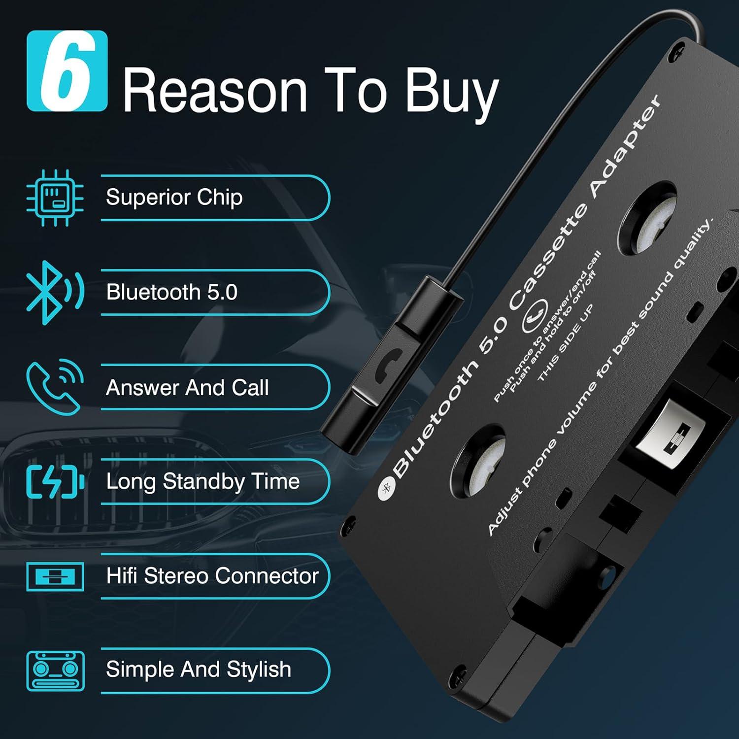 Receptor de Cassette Bluetooth Mersoco M102-03 Negro