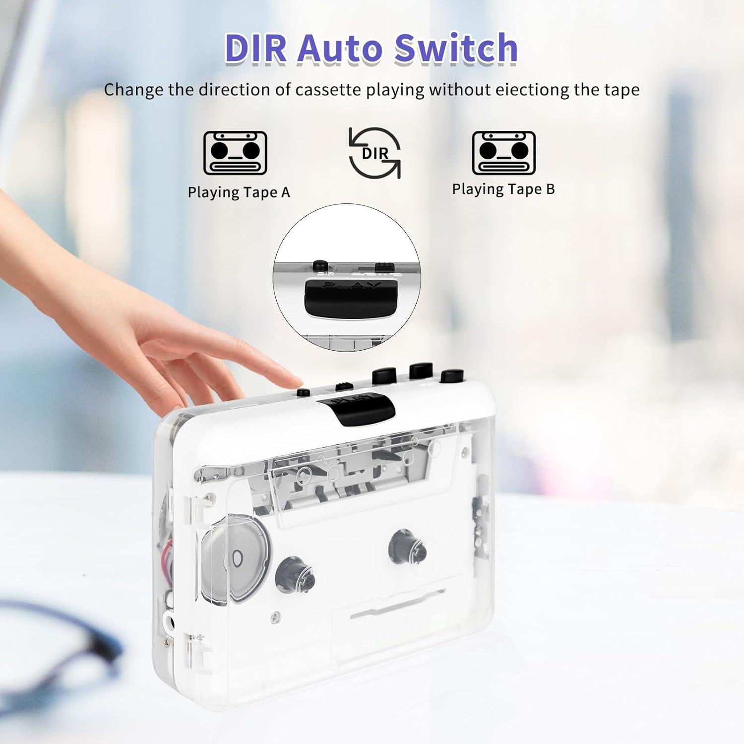 Reproductor de Cassettes Janryzone a MP3 con Auriculares