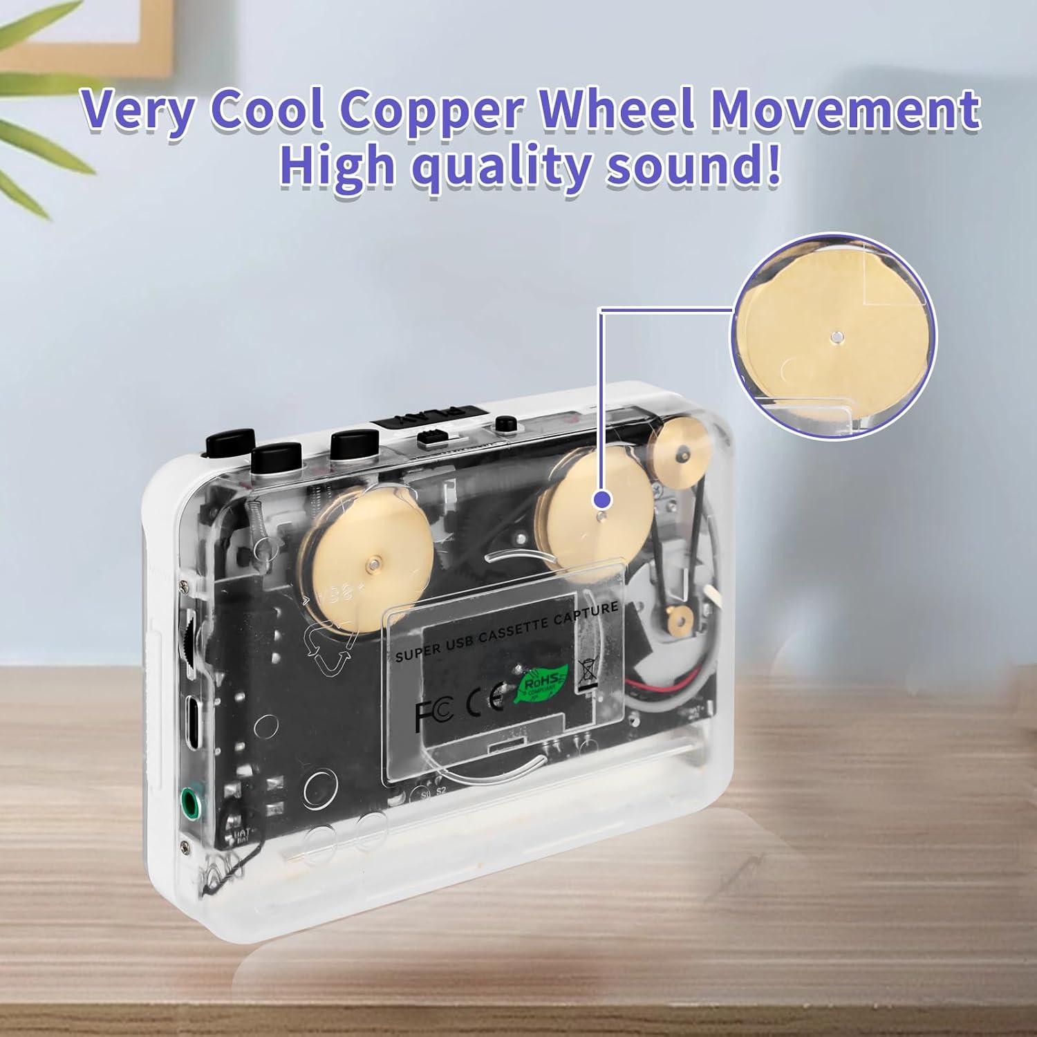 Reproductor de Cassettes Janryzone a MP3 con Auriculares