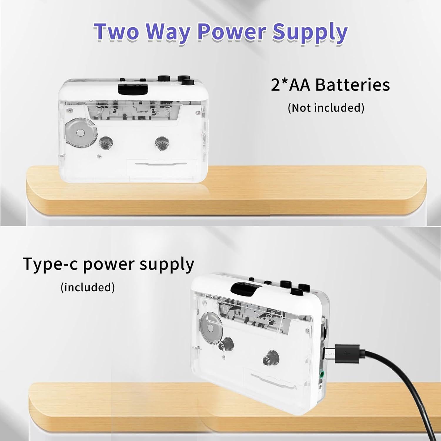 Reproductor de Cassettes Janryzone a MP3 con Auriculares