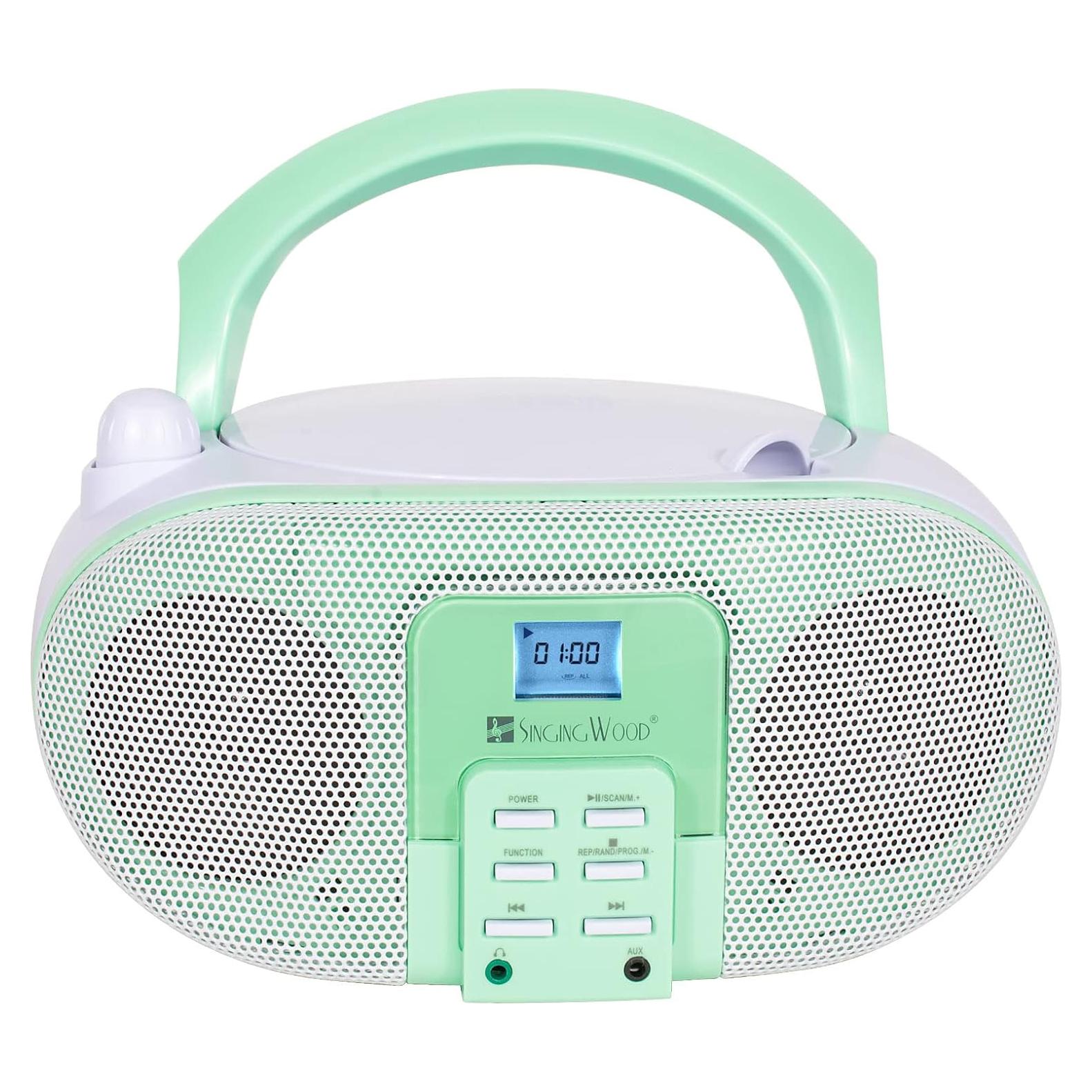 Reproductor de CD Portátil SingingWood GC01 Boombox Pistacho