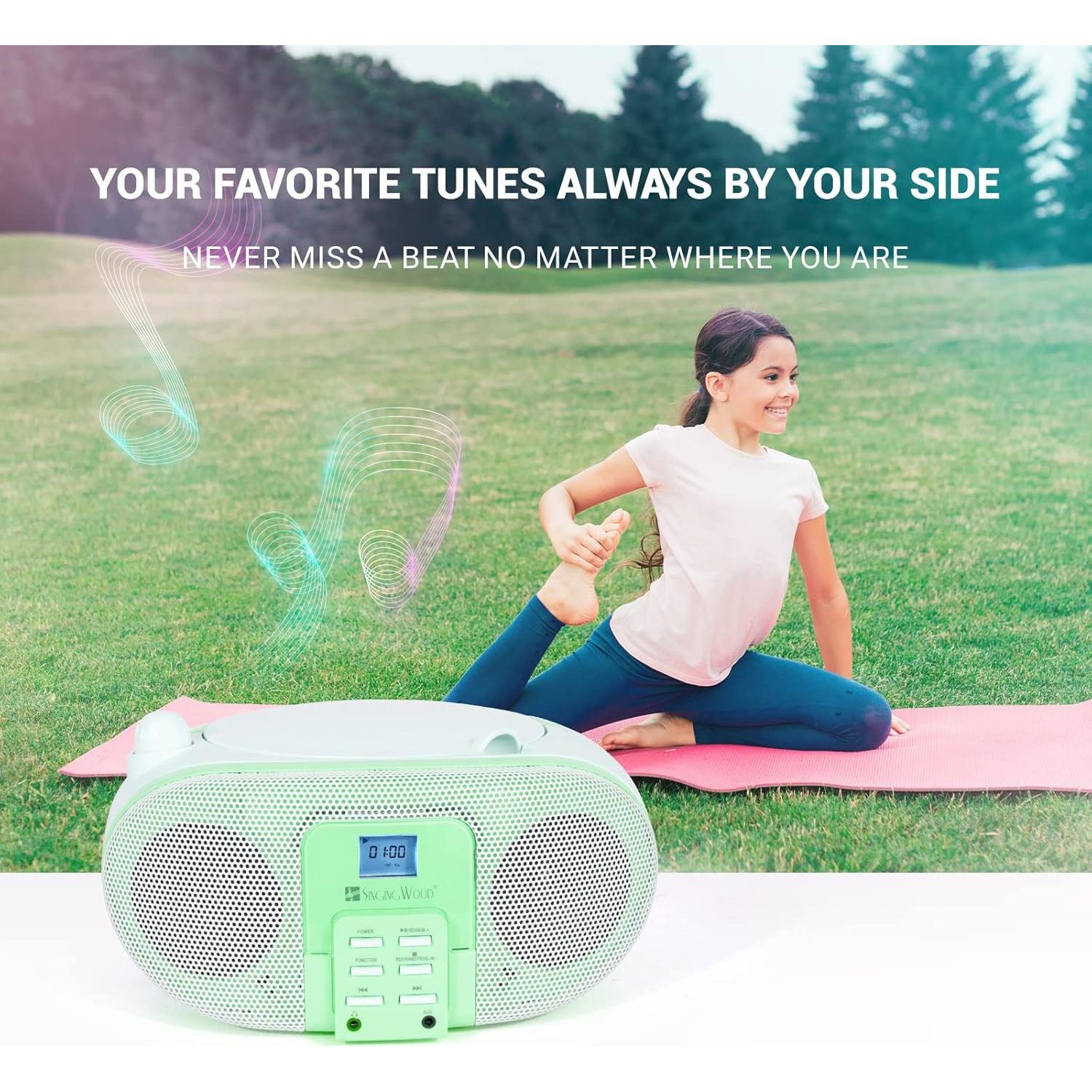 Reproductor de CD Portátil SingingWood GC01 Boombox Pistacho