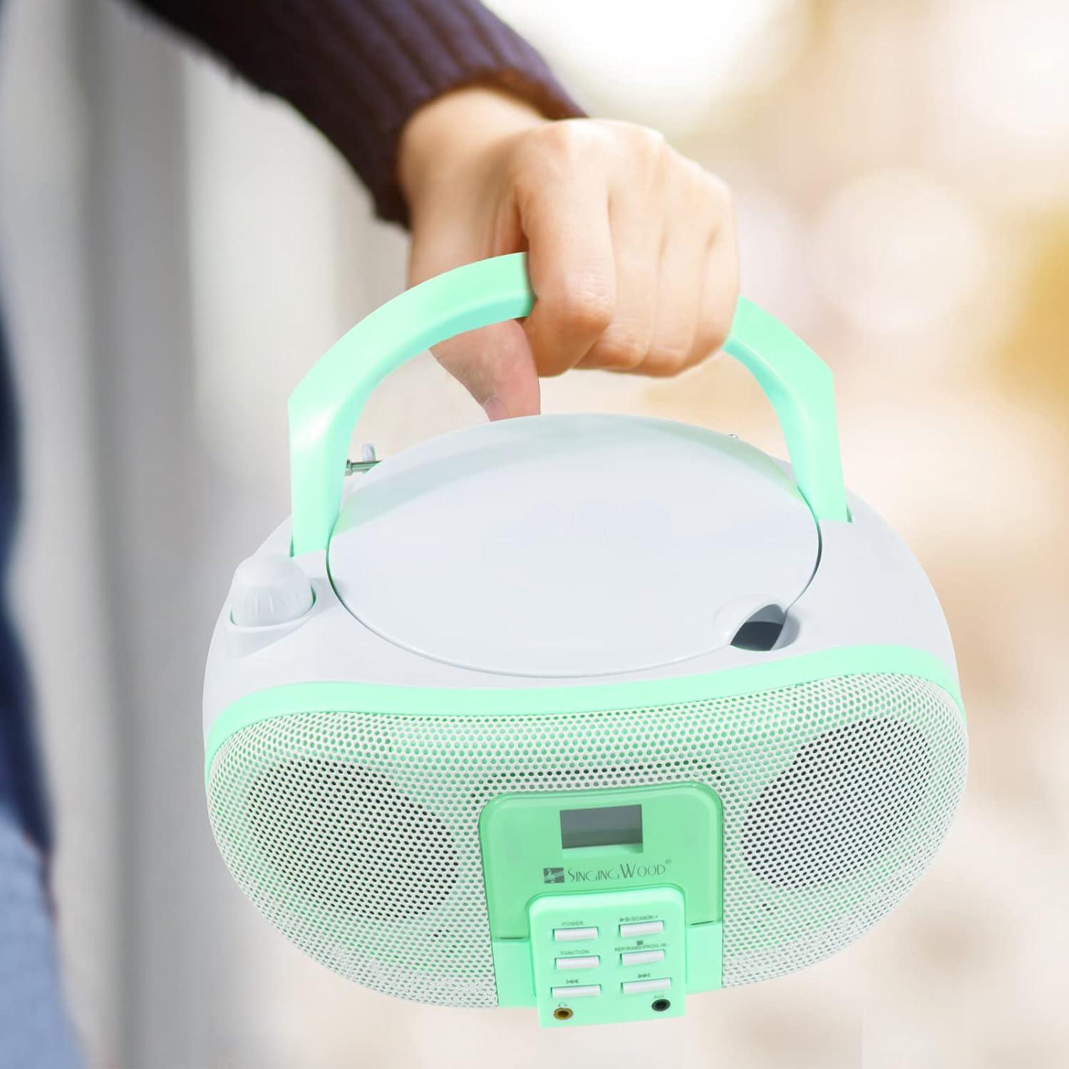 Reproductor de CD Portátil SingingWood GC01 Boombox Pistacho