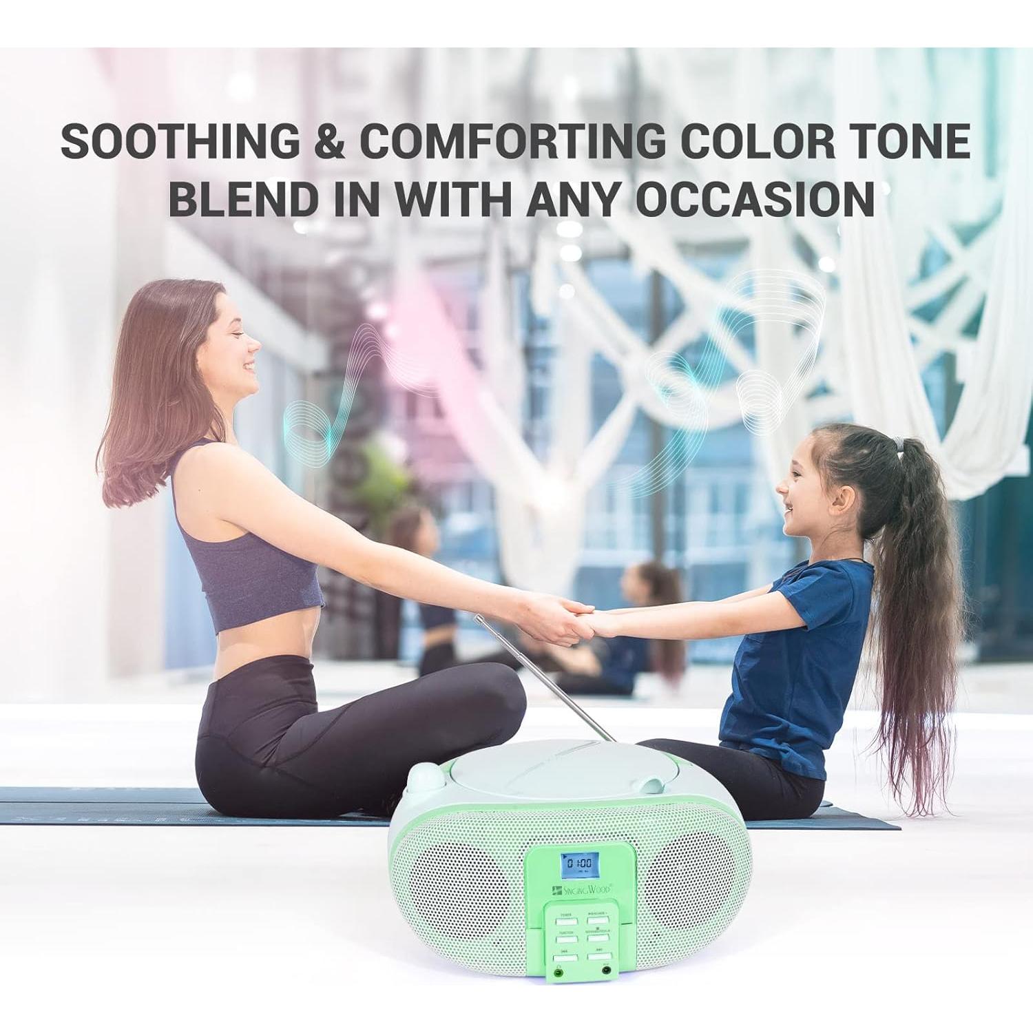 Reproductor de CD Portátil SingingWood GC01 Boombox Pistacho