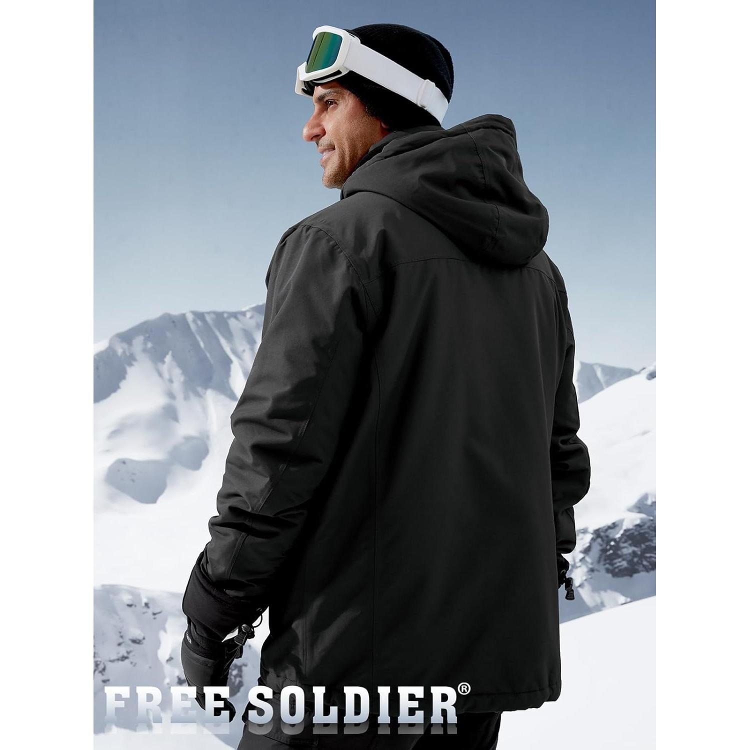 Chaqueta de Esquí Impermeable Free Soldier para Hombres - Forrada