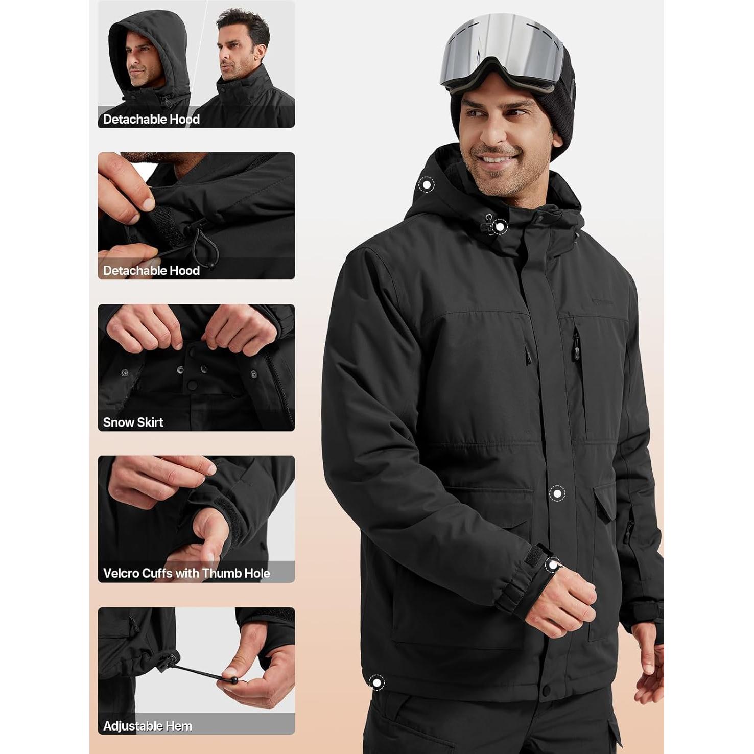Chaqueta de Esquí Impermeable Free Soldier para Hombres - Forrada