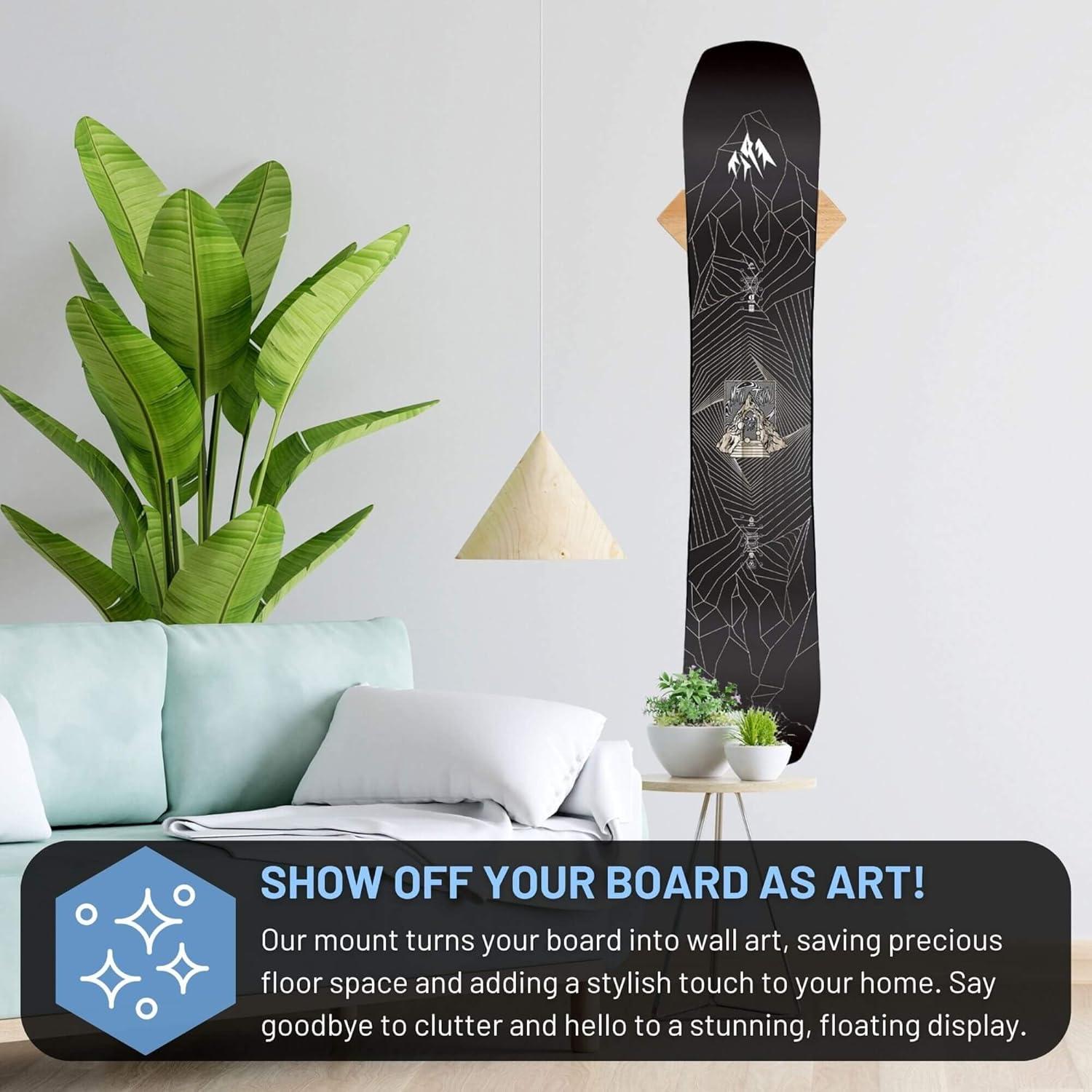 Soporte de Pared para Snowboard Hang 11 - Madera Dura, 15.88 kg