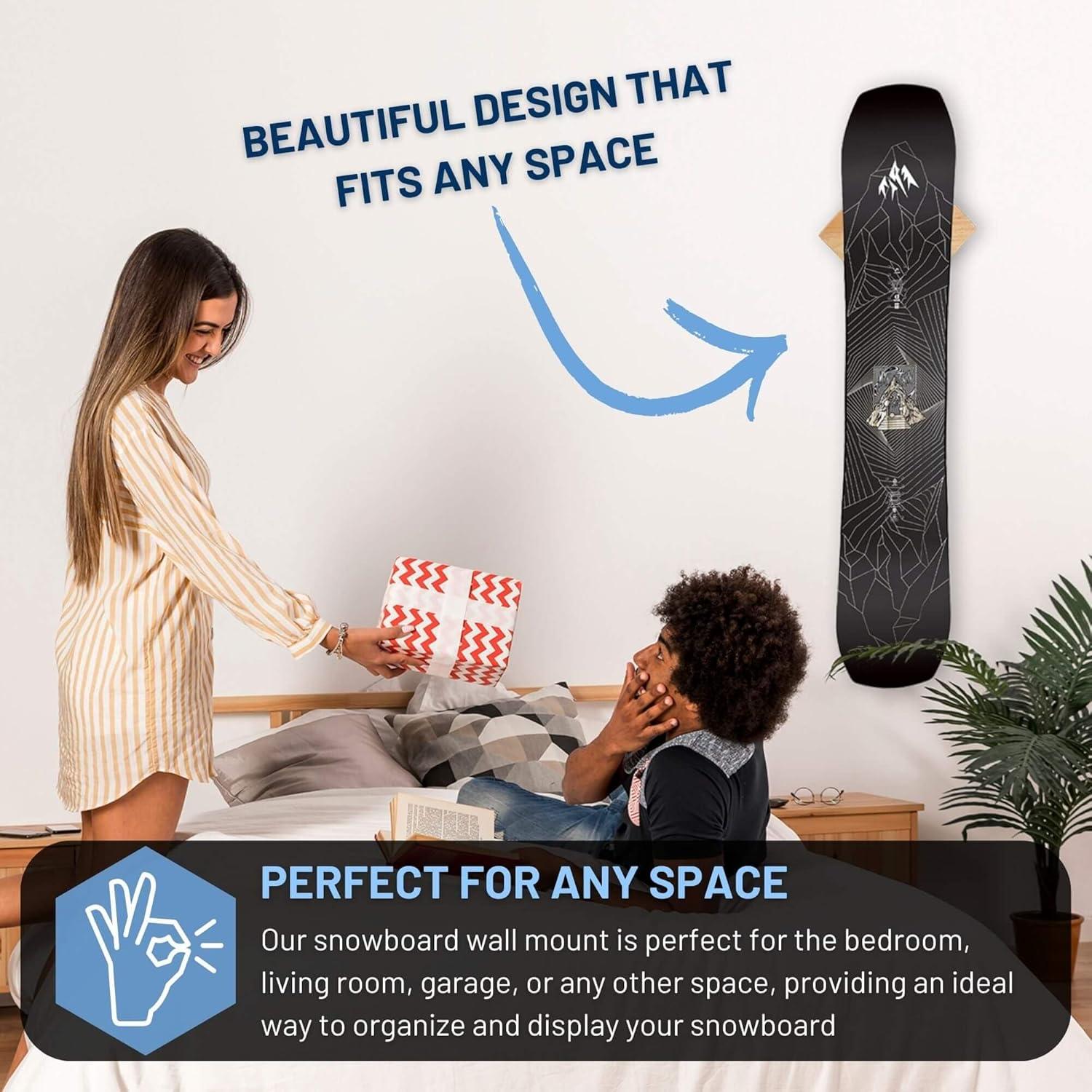 Soporte de Pared para Snowboard Hang 11 - Madera Dura, 15.88 kg