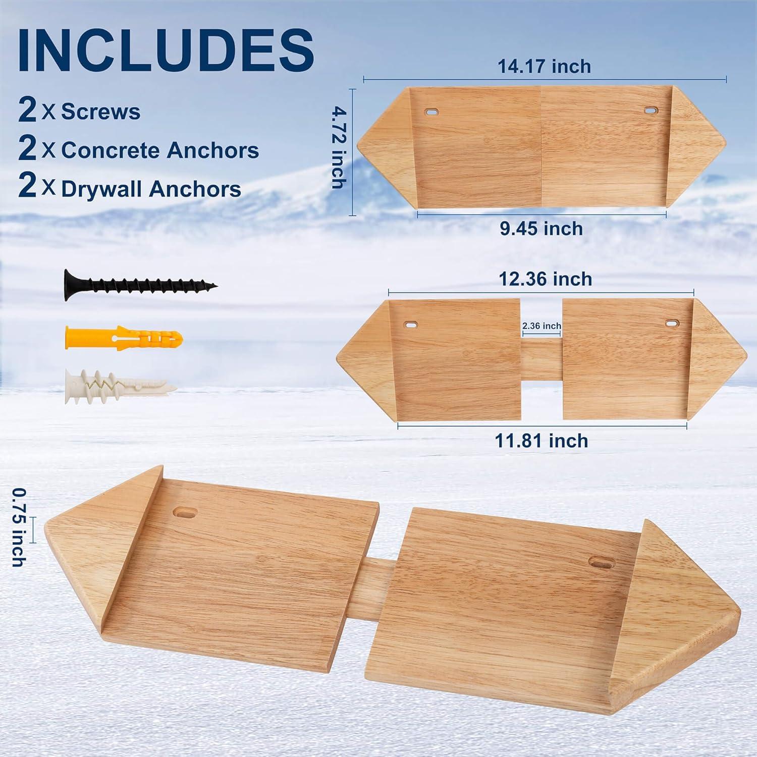 Soporte de Pared para Snowboard Hang 11 - Madera Dura, 15.88 kg