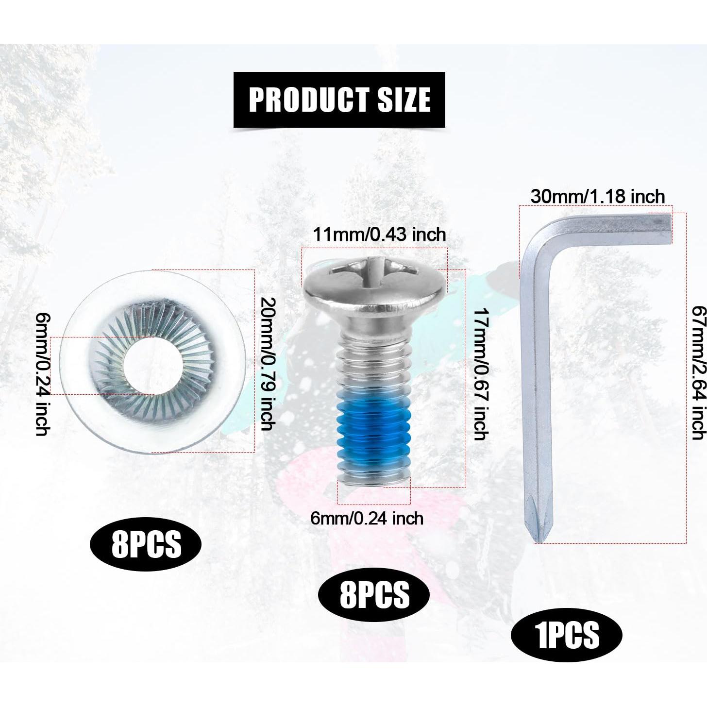 Juego de Tornillos para Snowboard BOXOB 16 Piezas Acero Inoxidable