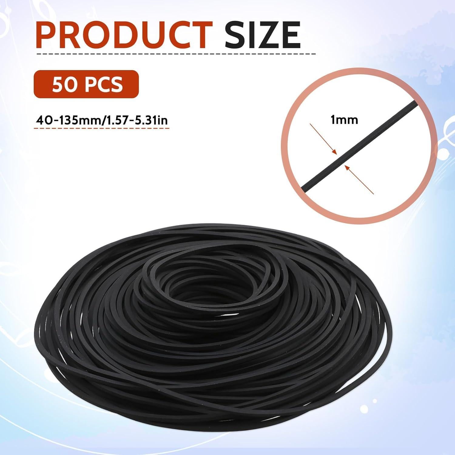 50 Correás de Goma para Grabadora Sliverdew 40-135 mm