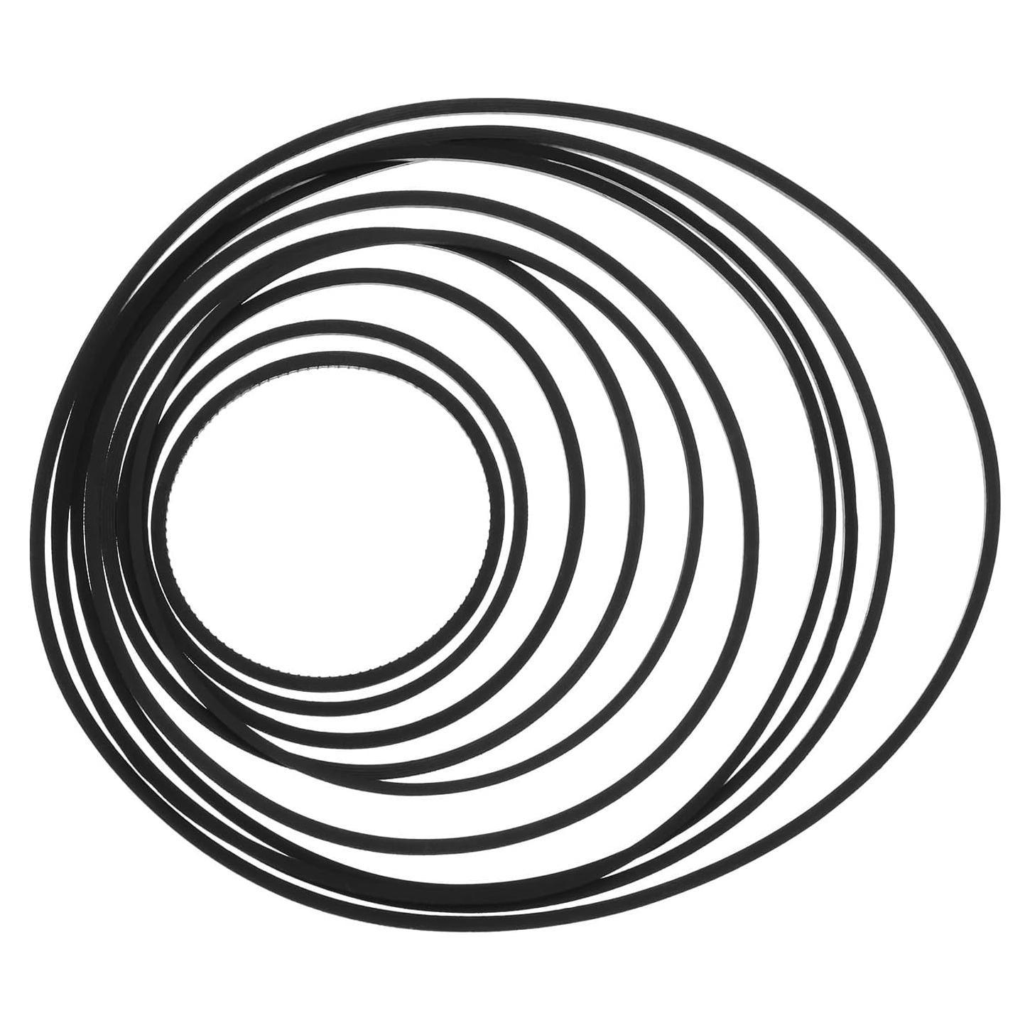 100 Correas de Transmisión de Caucho Negras 25-70mm 1mm Grosor